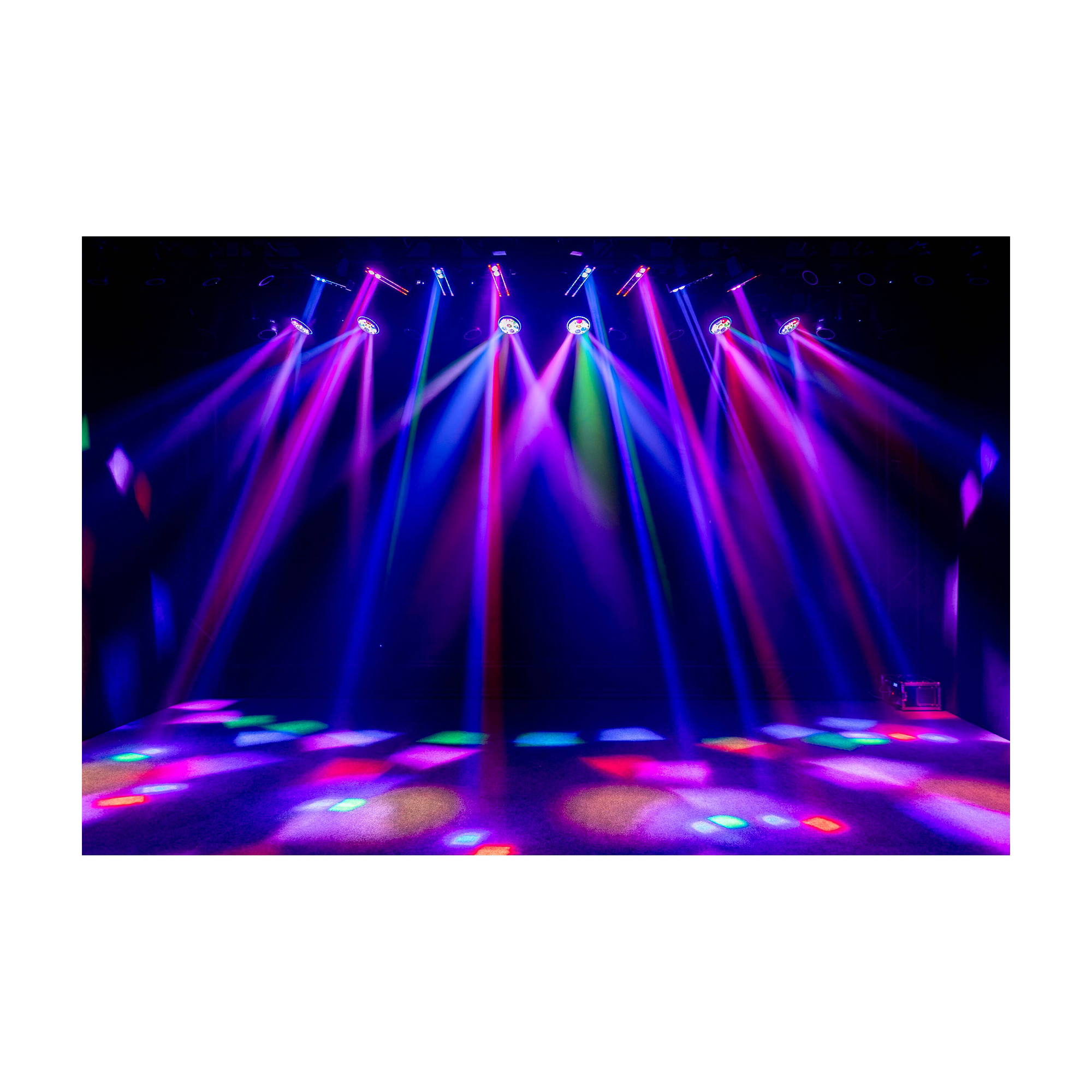 Purple light display of ColorKey GrooveBar FX Moving Head with Pixel Control and RGB Strip Effects