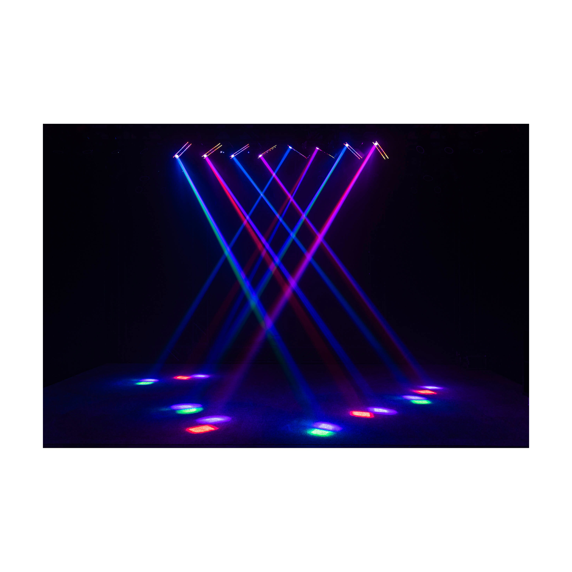 Purple light display of ColorKey GrooveBar FX Moving Head with Pixel Control and RGB Strip Effects