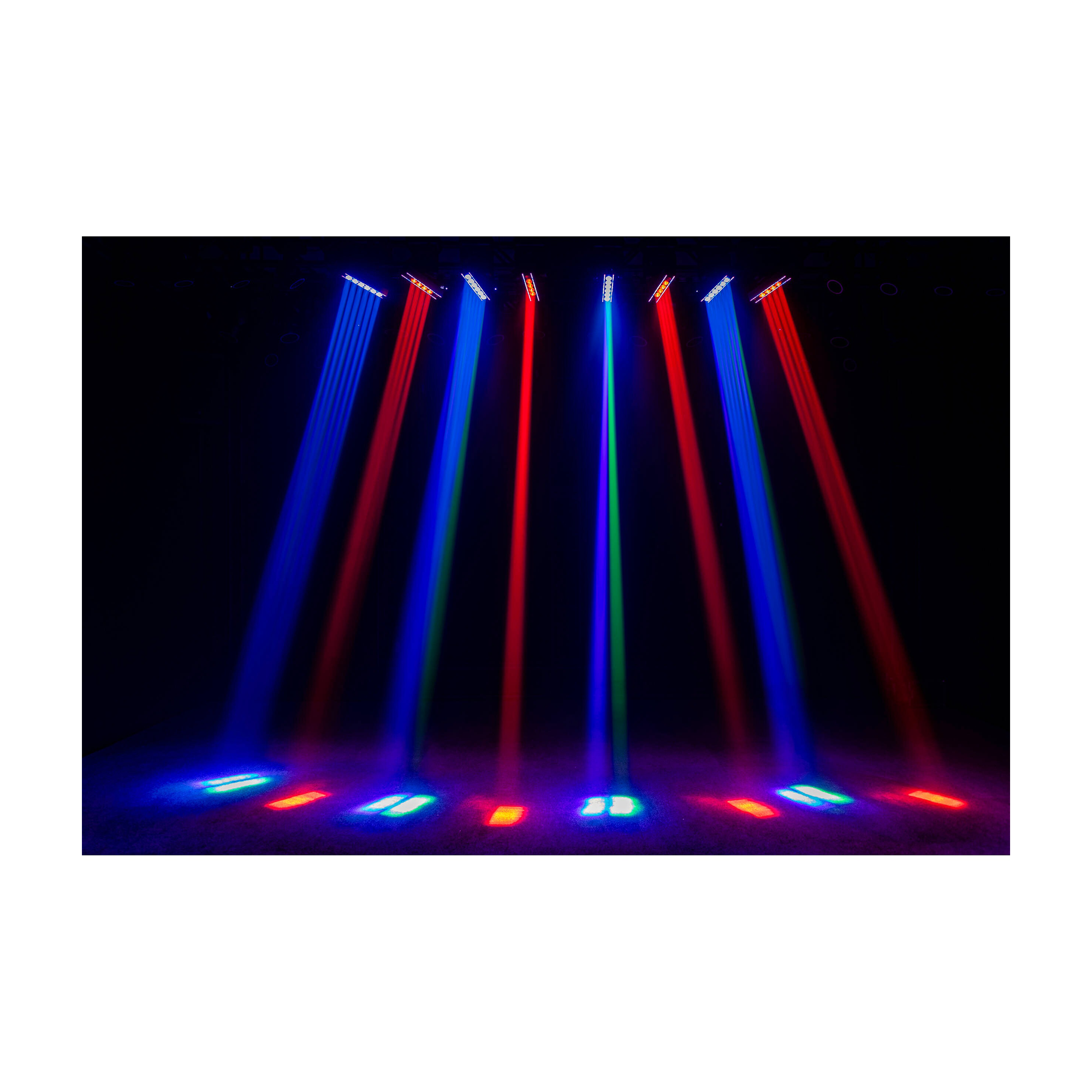 Multicolor light display of ColorKey GrooveBar FX Moving Head with Pixel Control and RGB Strip Effects
