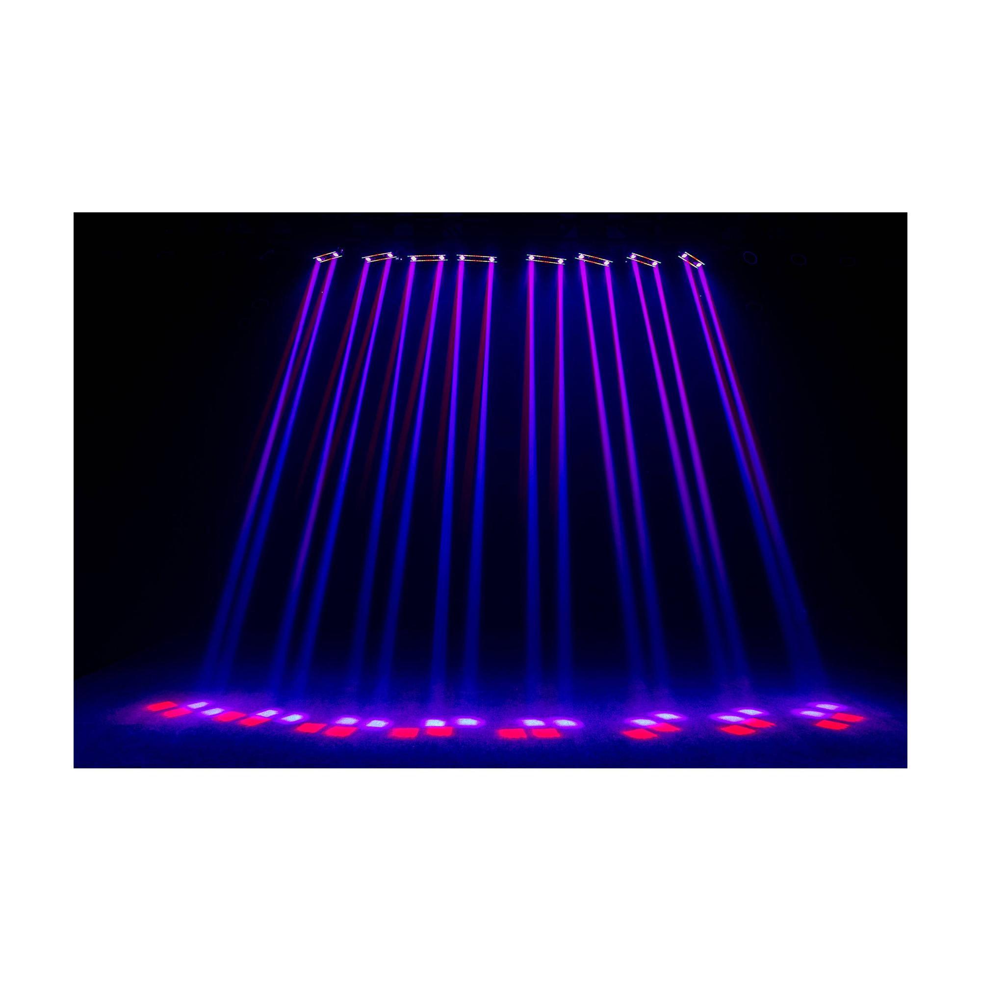 Purple light display of ColorKey GrooveBar FX Moving Head with Pixel Control and RGB Strip Effects