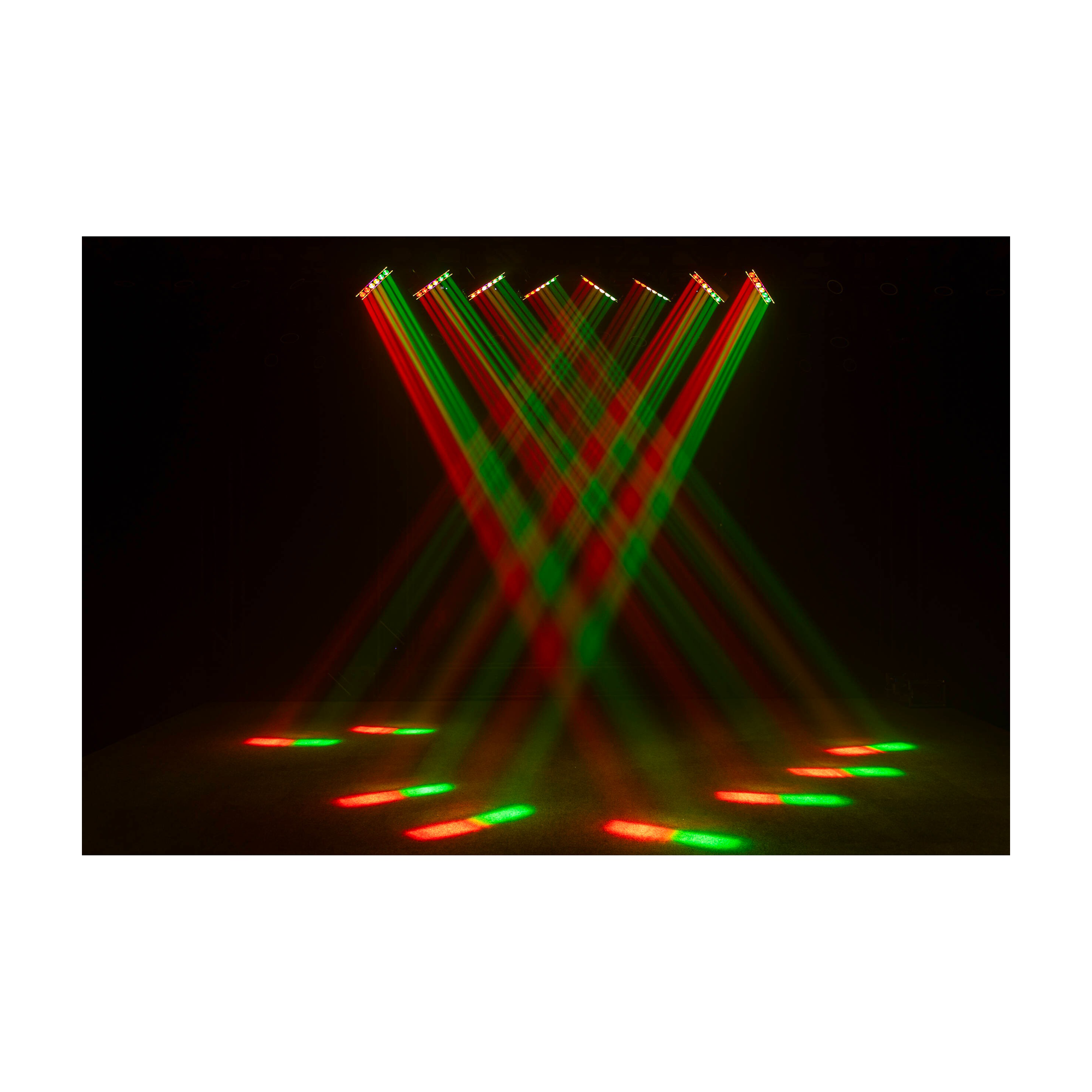 Multicolor light display of ColorKey GrooveBar FX Moving Head with Pixel Control and RGB Strip Effects