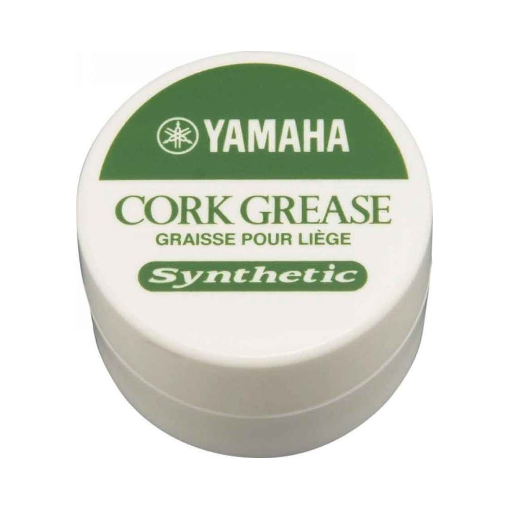 A tube of Yamaha Cork Grease with the brand logo and the word 'SYNTHETIC' displayed on the label.