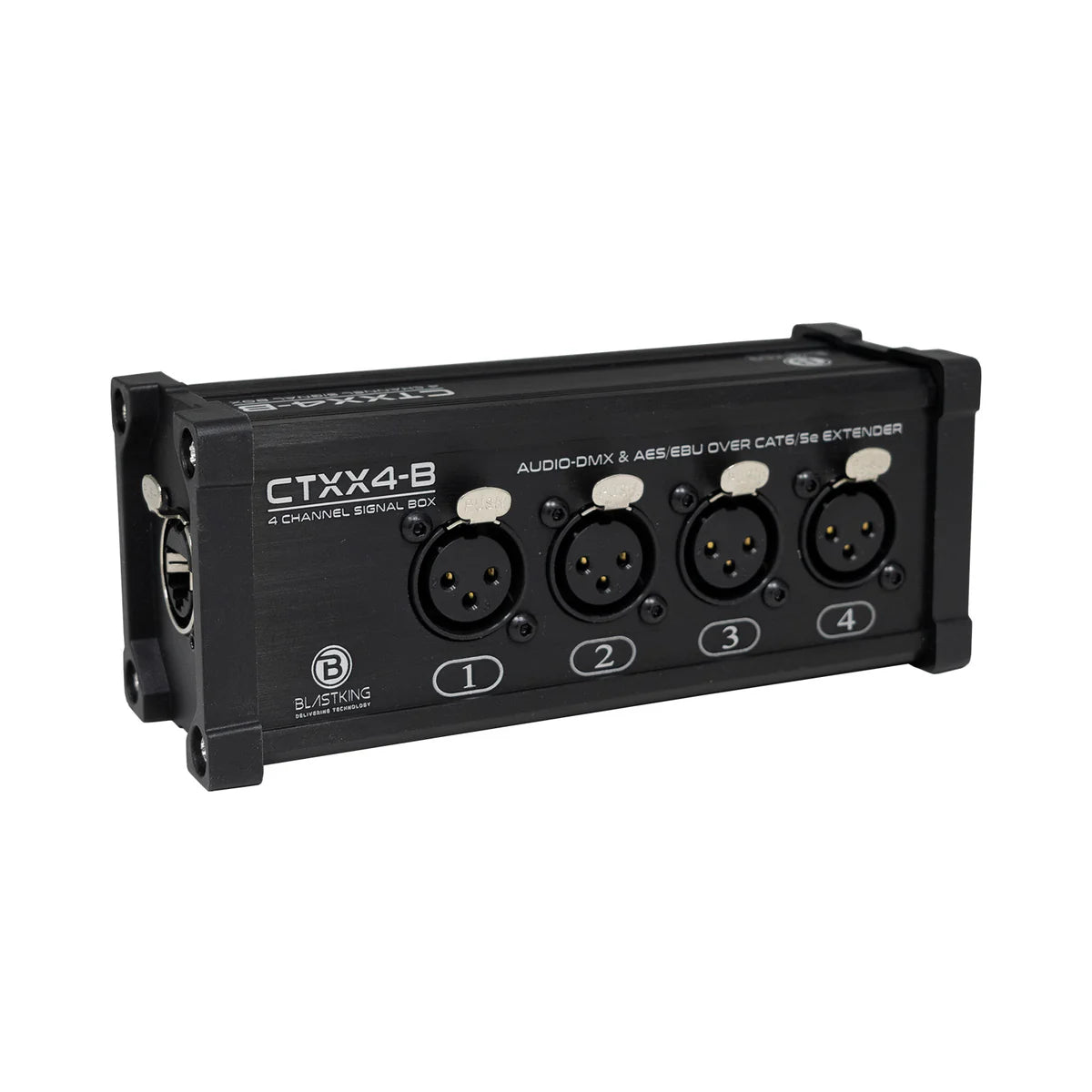 Blastking CTXX4-B Caja Transmisora XLR Femenina de 4 Canales sobre CAT6/5e Extensor de Audio DMX