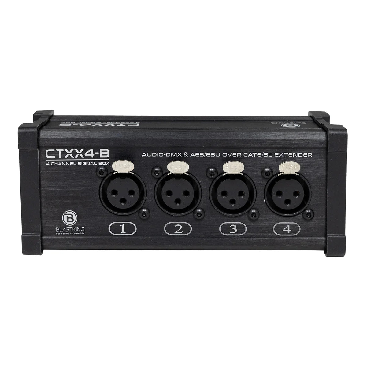 Blastking CTXX4-B Caja Transmisora XLR Femenina de 4 Canales sobre CAT6/5e Extensor de Audio DMX