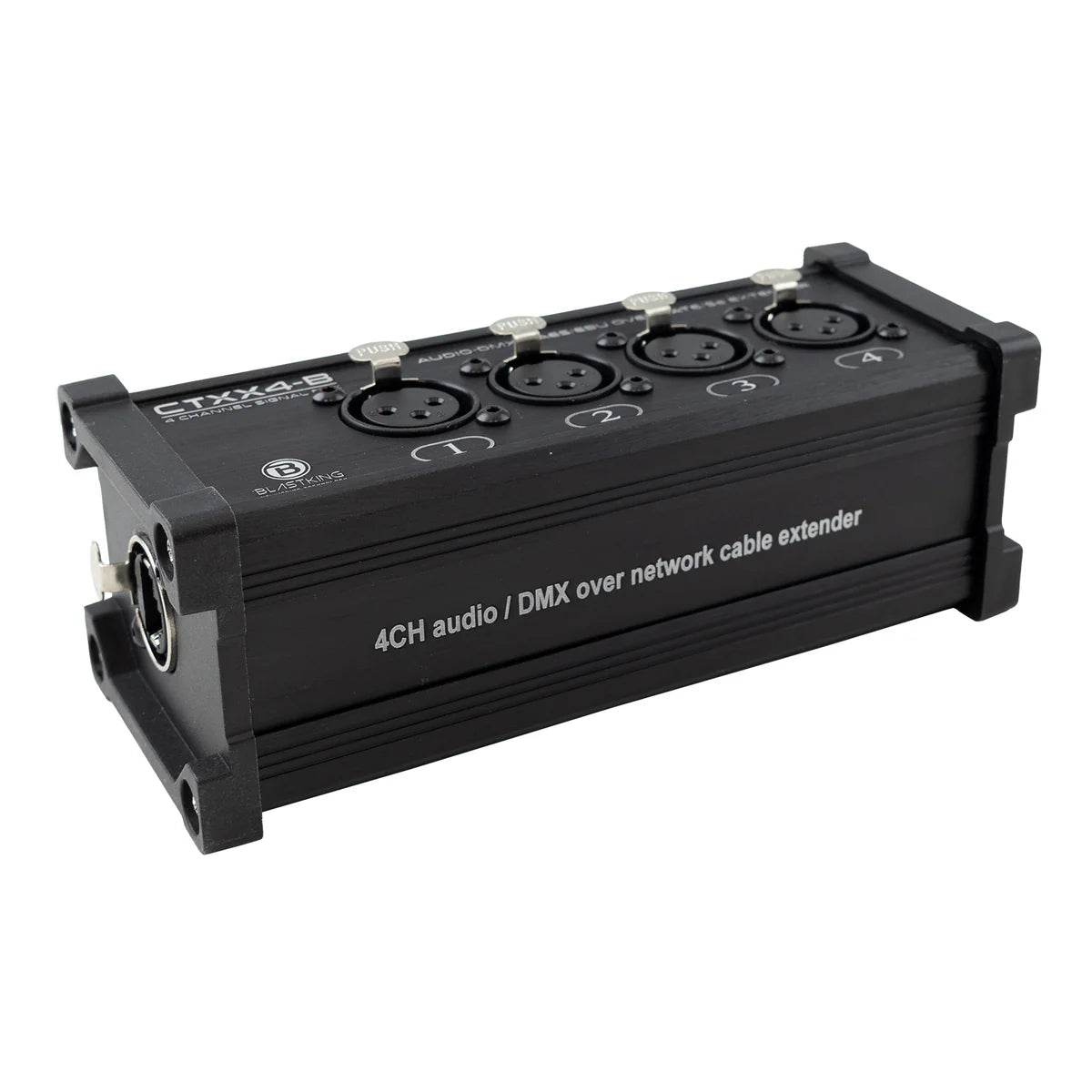 Blastking CTXX4-B Caja Transmisora XLR Femenina de 4 Canales sobre CAT6/5e Extensor de Audio DMX