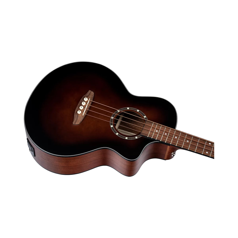 Ortega D7CE 4-String Acoustic Electric Cutaway Bass Guitar - Bourbon Fade