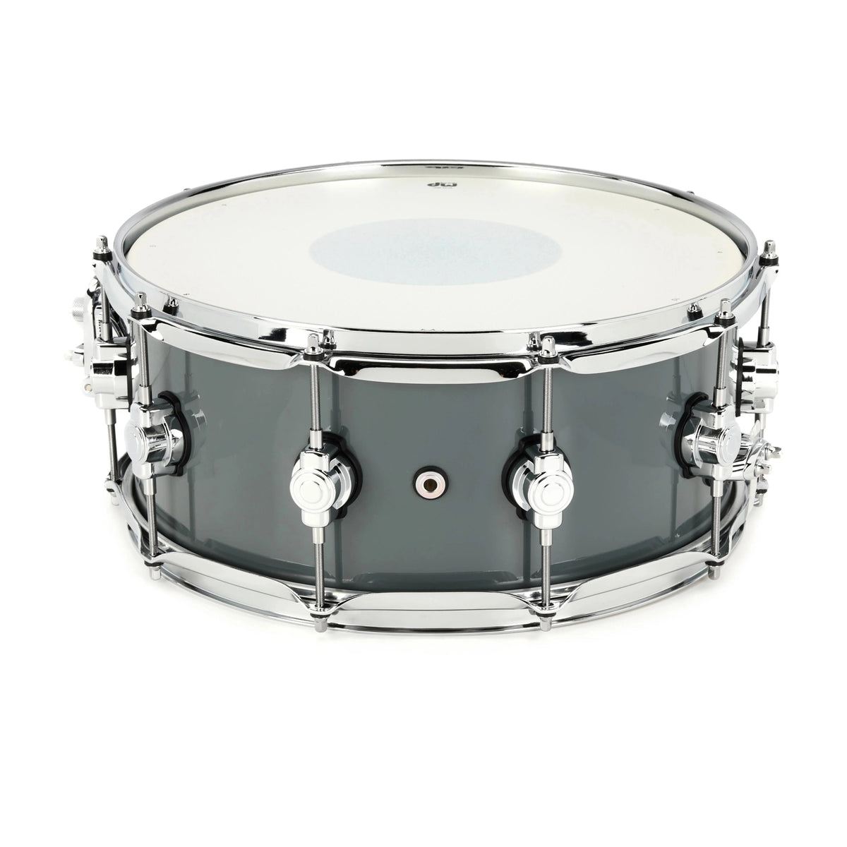 DW Design Series 6" X 14" Snare Drum - Steel Grey side panel view
