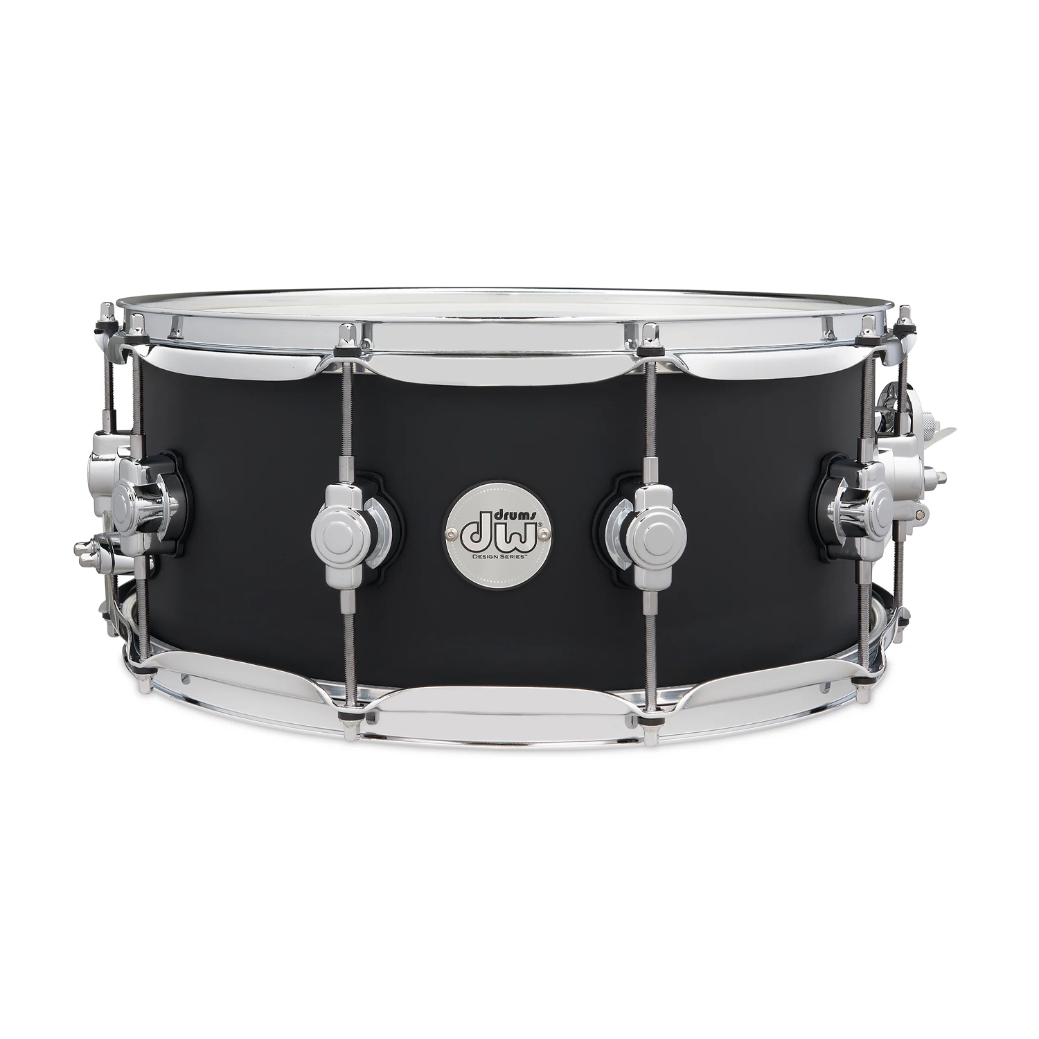 DW Design Series 6" X 14" Snare Drum - Black Satin front view