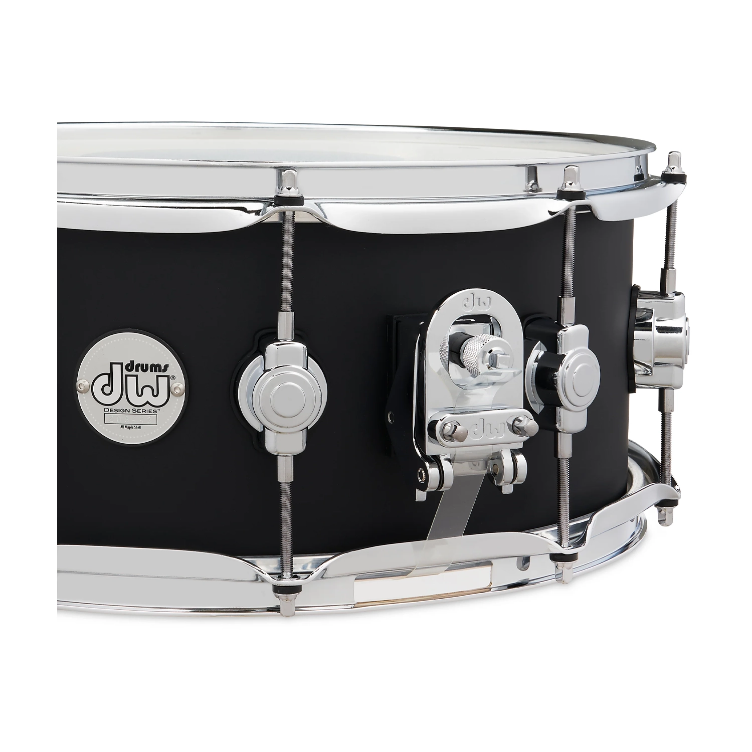DW Design Series 6" X 14" Snare Drum - Black Satin close up adjustment knob