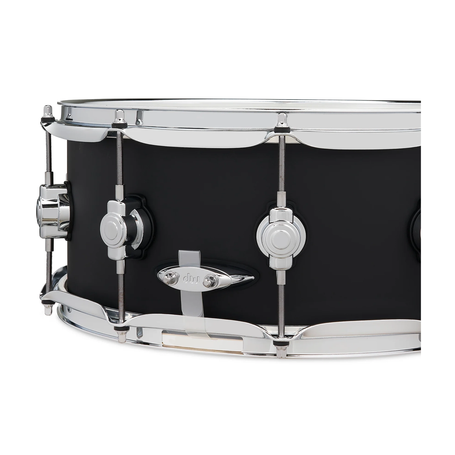 DW Design Series 6" X 14" Snare Drum - Black Satin close up