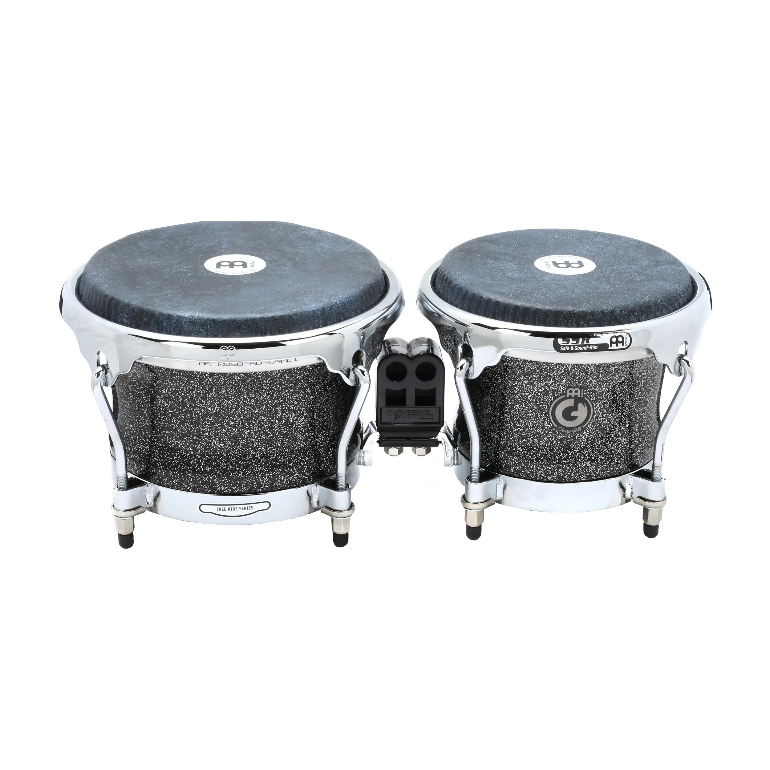 Front angle view of Meinl Percussion DG400MS Diego Galé Signature Bongos - Midnight Star