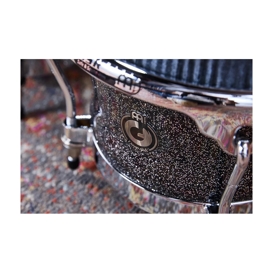 Close up view of Meinl Percussion DG400MS Diego Galé Signature Bongos - Midnight Star