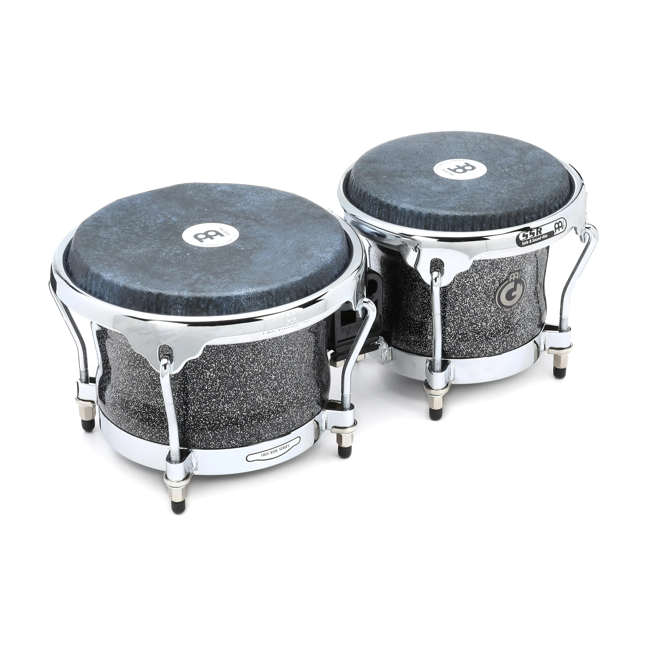 Front angle view of Meinl Percussion DG400MS Diego Galé Signature Bongos - Midnight Star