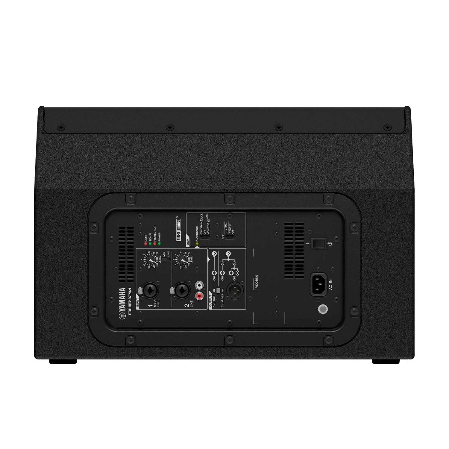 Yamaha DHR12M 1000W 12-Inch Powered Loudspeaker back panel view