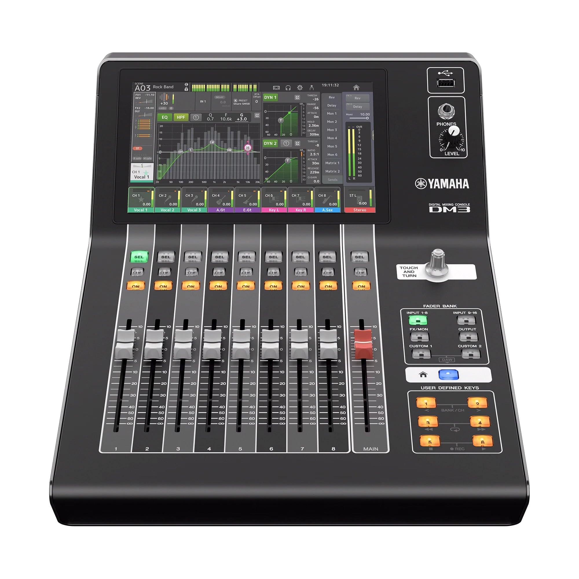 Front view of Yamaha DM3S 22-Channel Digital Mixer