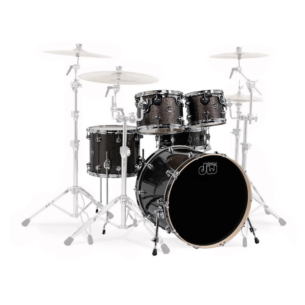 DW Performance Series 5PC 8-Ply Maple Shell Pack - Pewter Sparkle