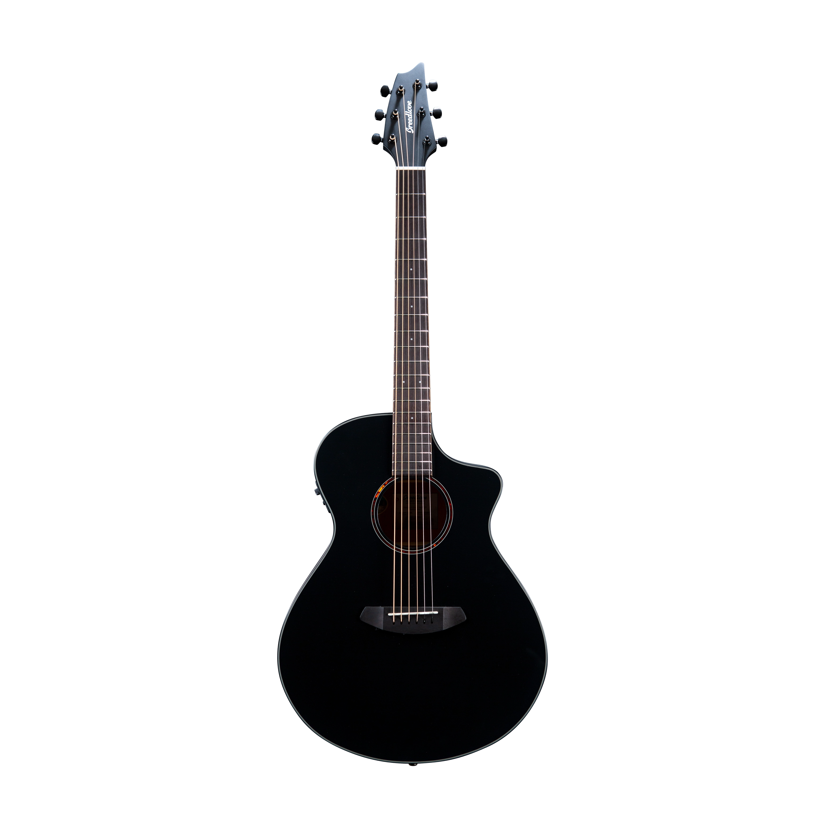Front view of Breedlove Eco Discovery S Concert CE Acoustic-Electric Guitar - Black - DSCN28CEEUAM