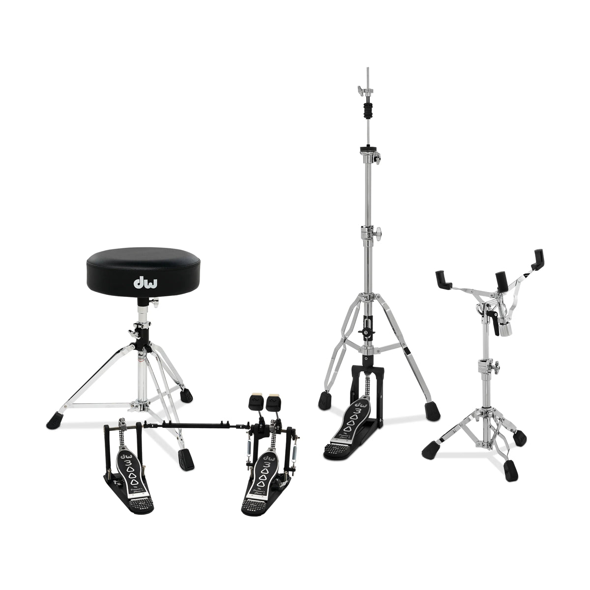 DW 3000 Series 4-Piece Drum Hardware Pack - Double Bass Drum Pedal