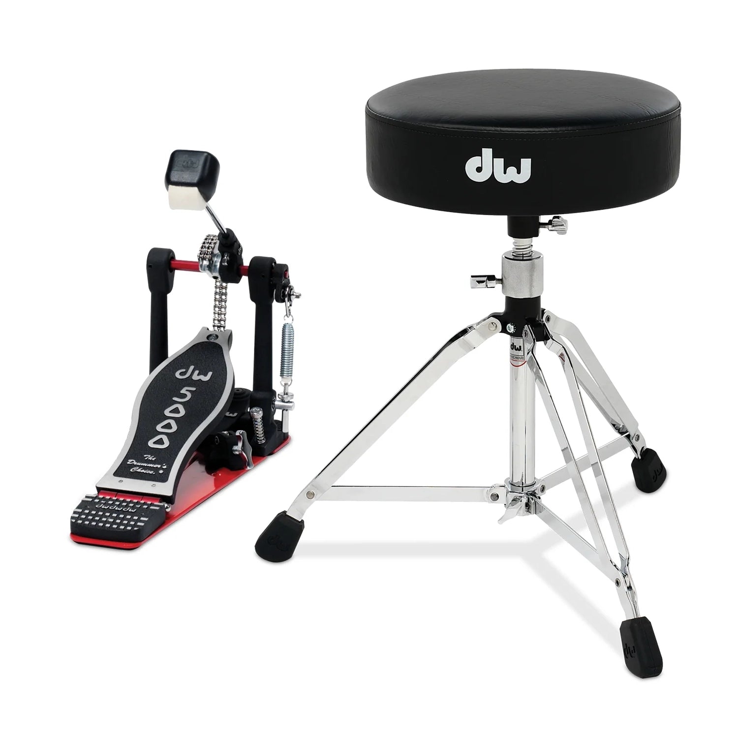 DW 5000 Series 2-Piece Hardware Pack Kick Drum & Round Seat Throne front view