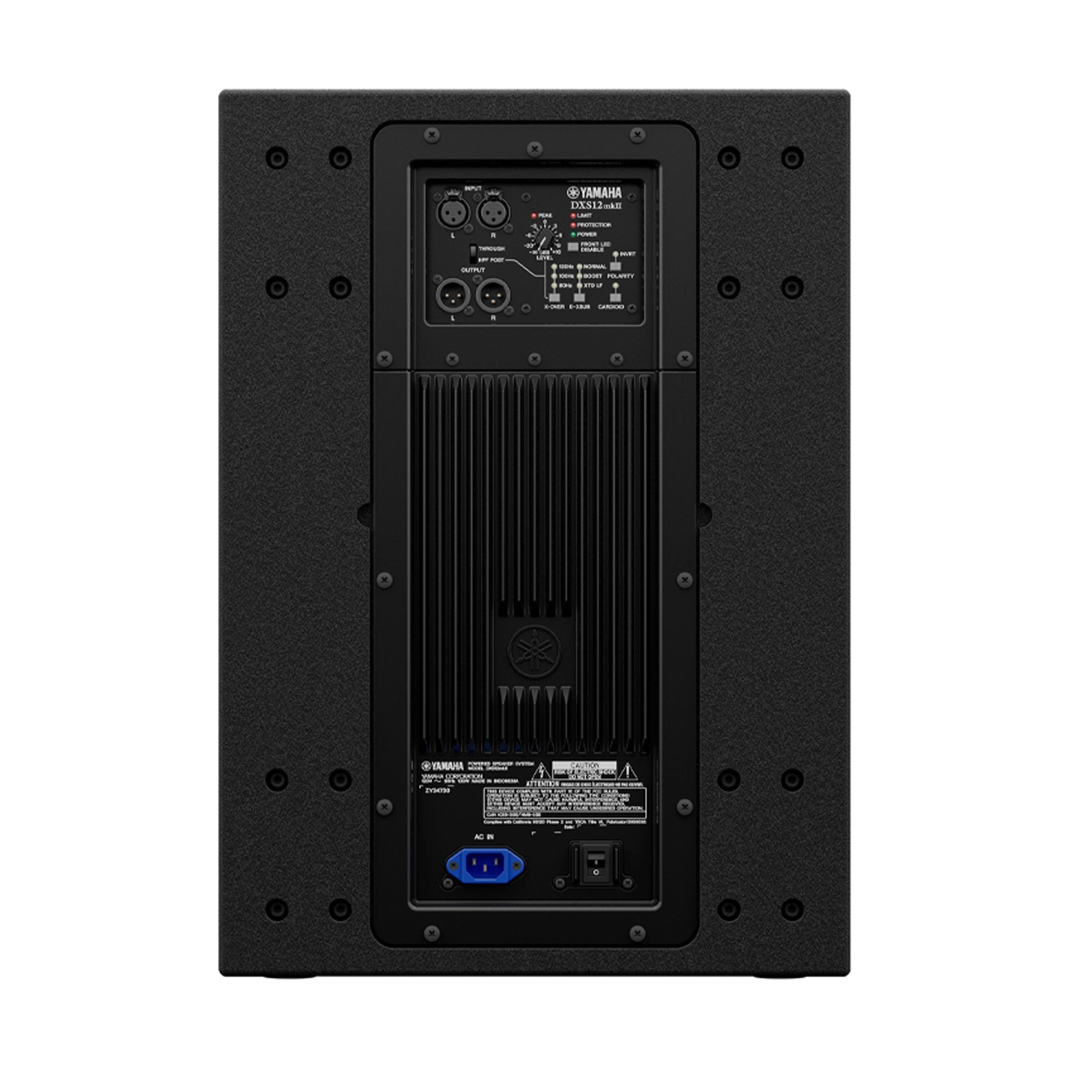Yamaha DXS12MKII 12" Powered Subwoofer back panel view