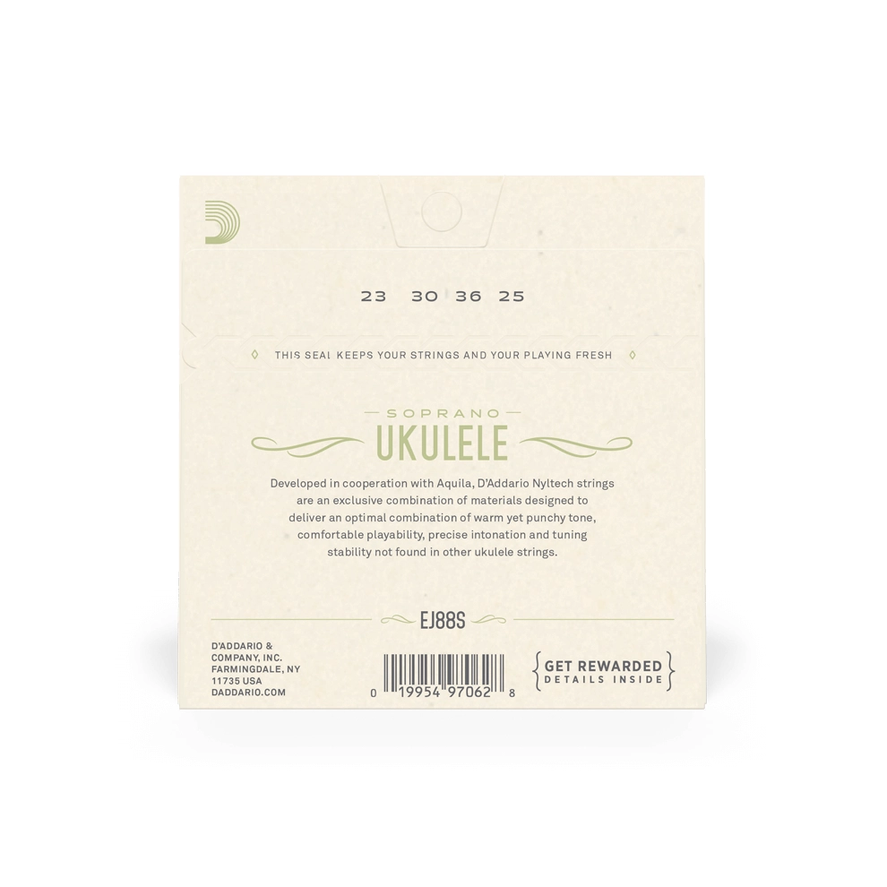 Cuerdas de Ukulele Soprano D'Addario EJ88S Nyltech