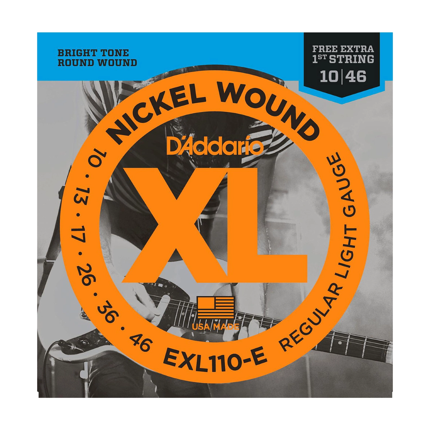 D'Addario EXL110-E Bonus Pack: Light .010-.046 Electric Guitar Strings W/ Bonus High E String