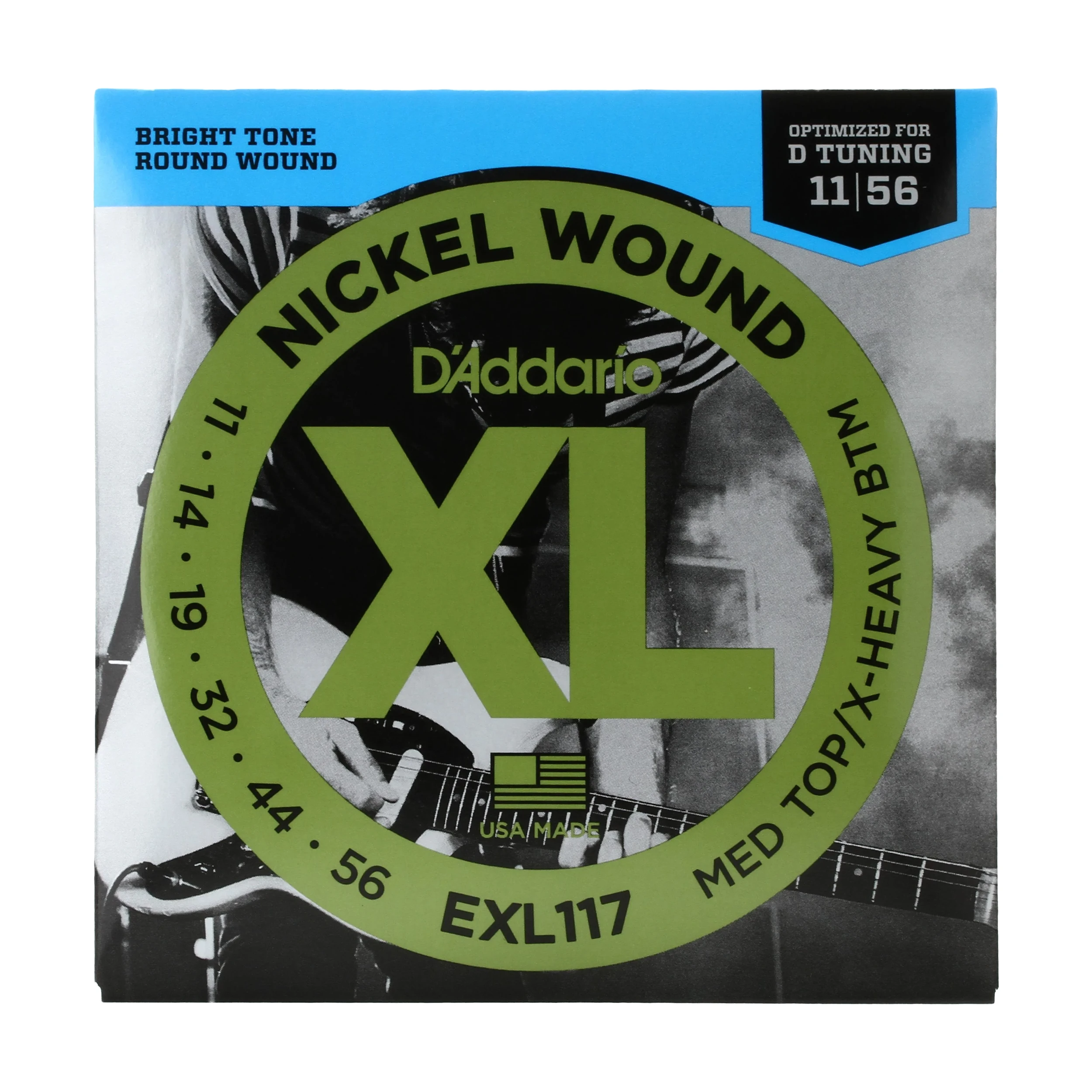 D'Addario EXL117 XL Nickel Wound Electric Guitar Strings - .011-.056 Medium Top/Extra Heavy Bottom