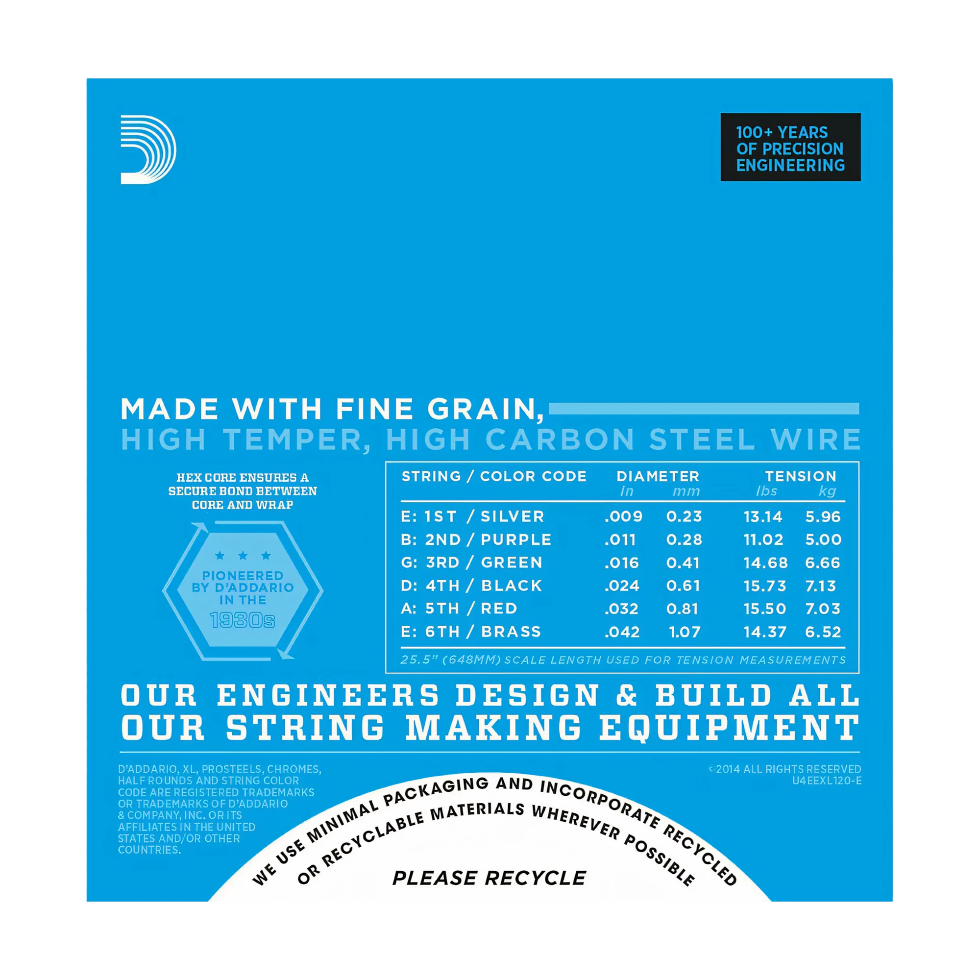 D'Addario EXL120 XL Electric Guitar Strings - .009-.042 Super Light, FREE Extra 1st String