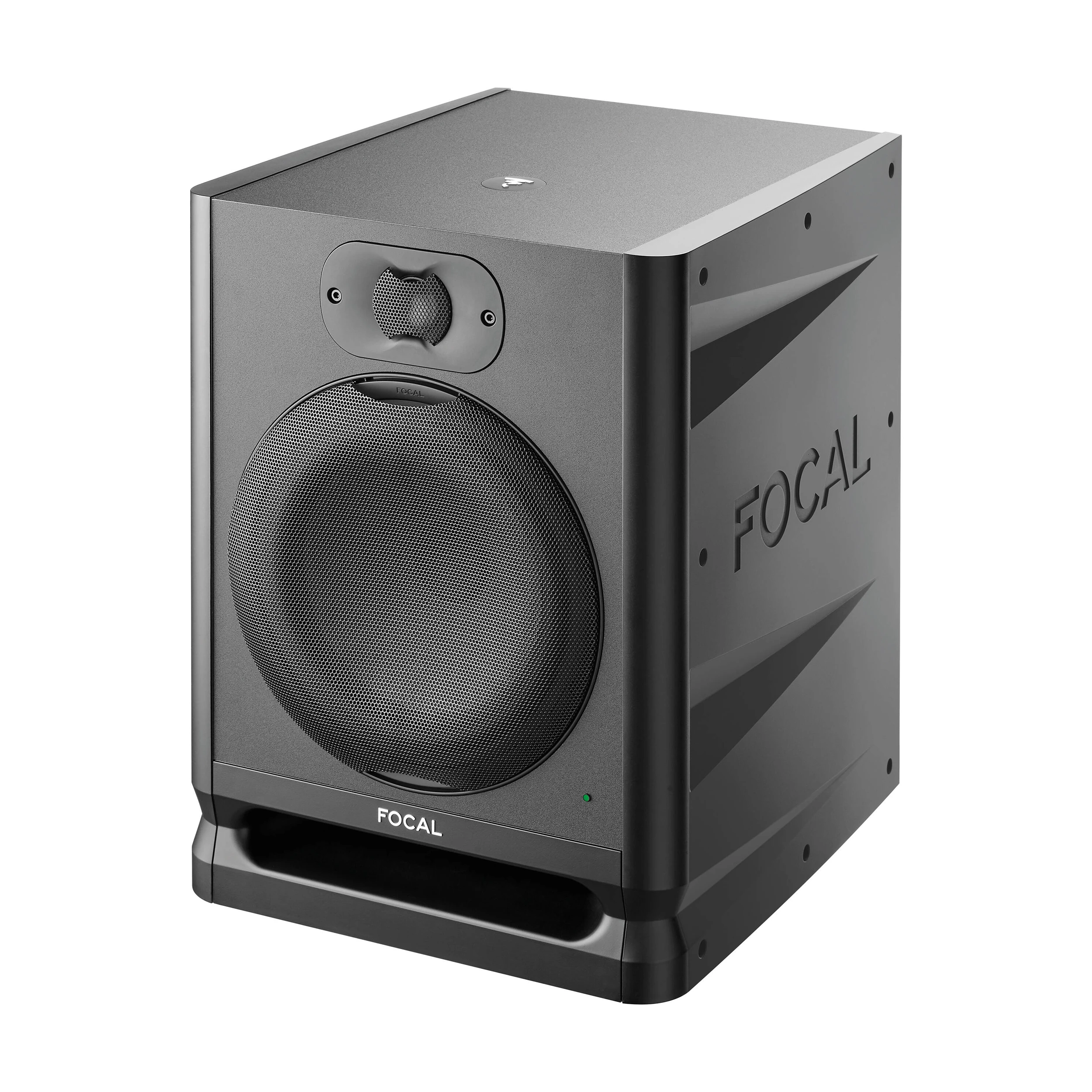 Front angle view of Focal Alpha 80 Evo 8" Powered Studio Monitor
