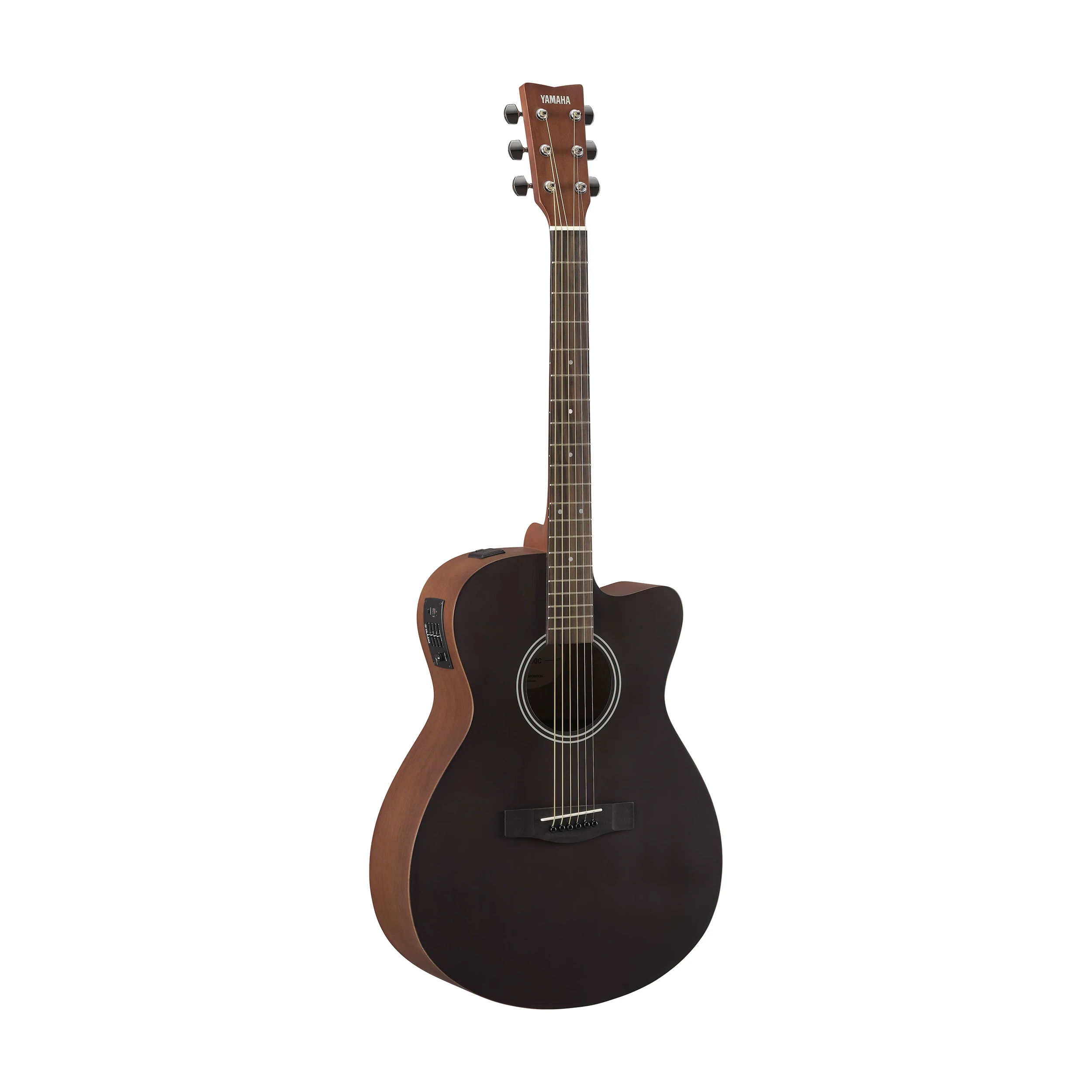 Full view of Yamaha FSX400C Smoky Black Cutaway Concert Acoustic/Electric Guitar