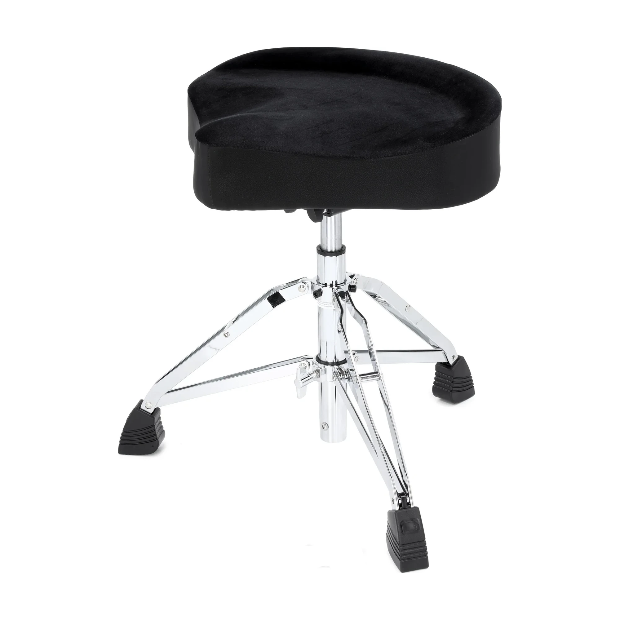 Front angle view of Gator GP-DTH-ASD-BK Air Glide Saddle Seat Drum Throne