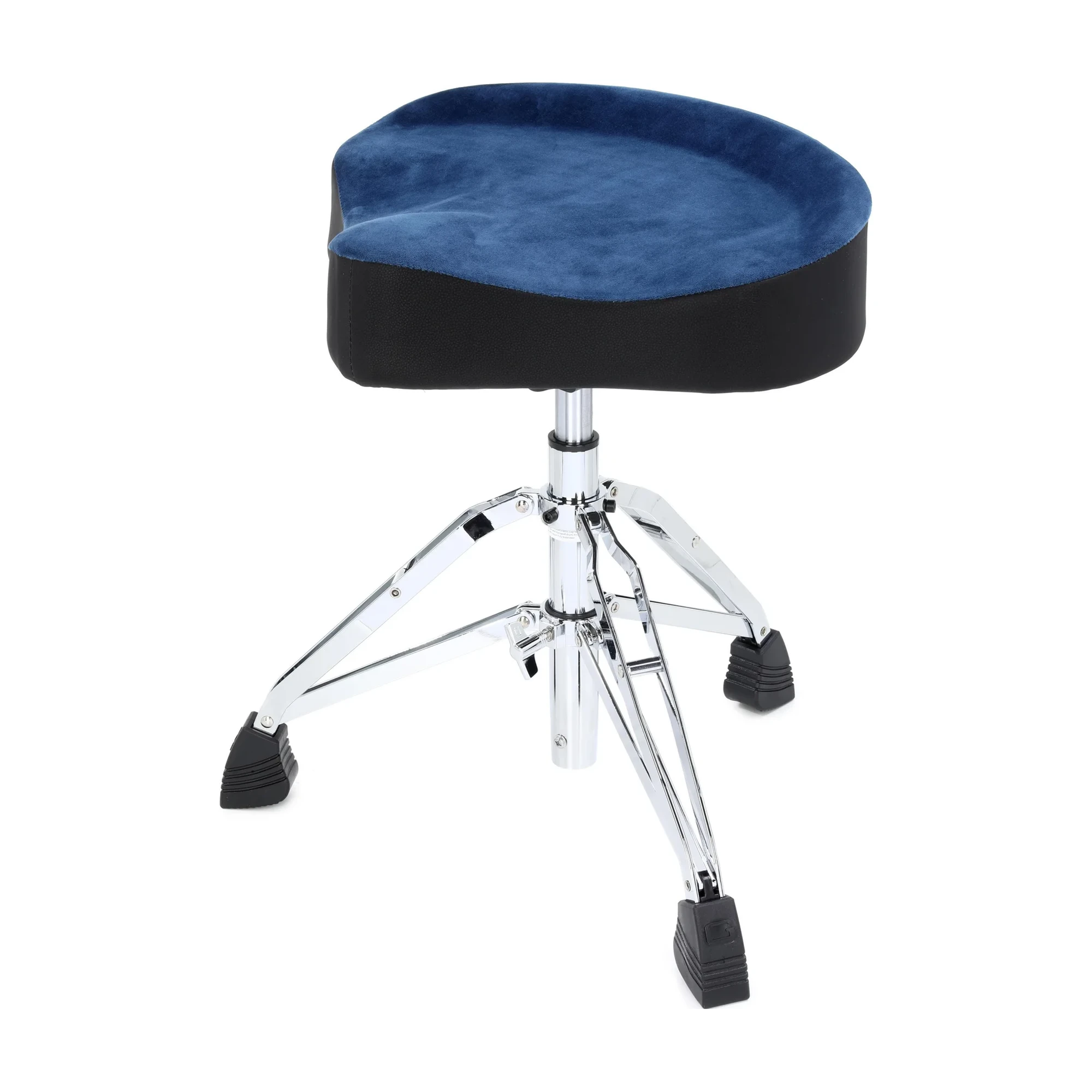 Front angle view of Gator GP-DTH-ASD-BL Air Glide Saddle Seat Drum Throne