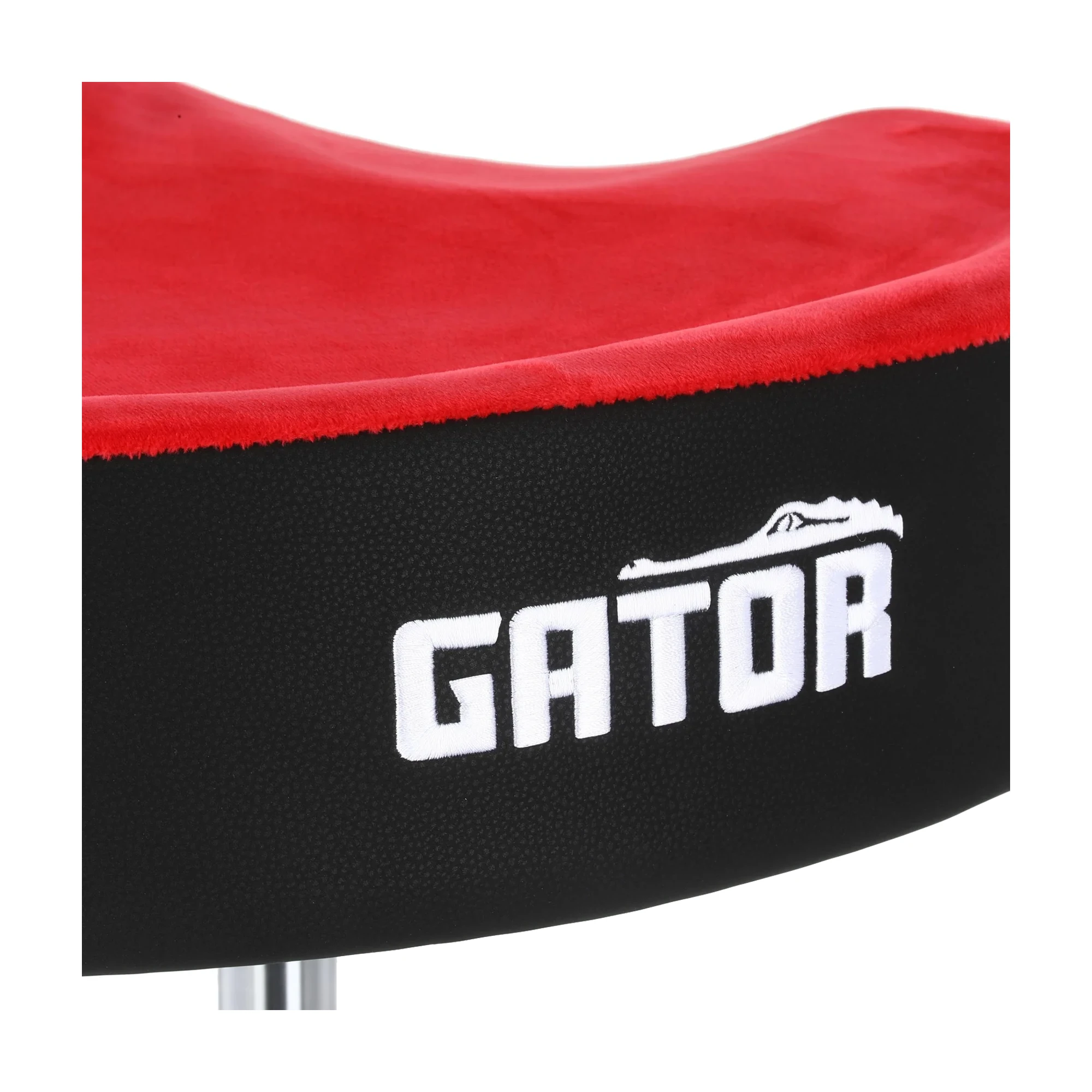 Close up view of Gator GP-DTH-ASD-RD Air Glide Saddle Seat Drum Throne