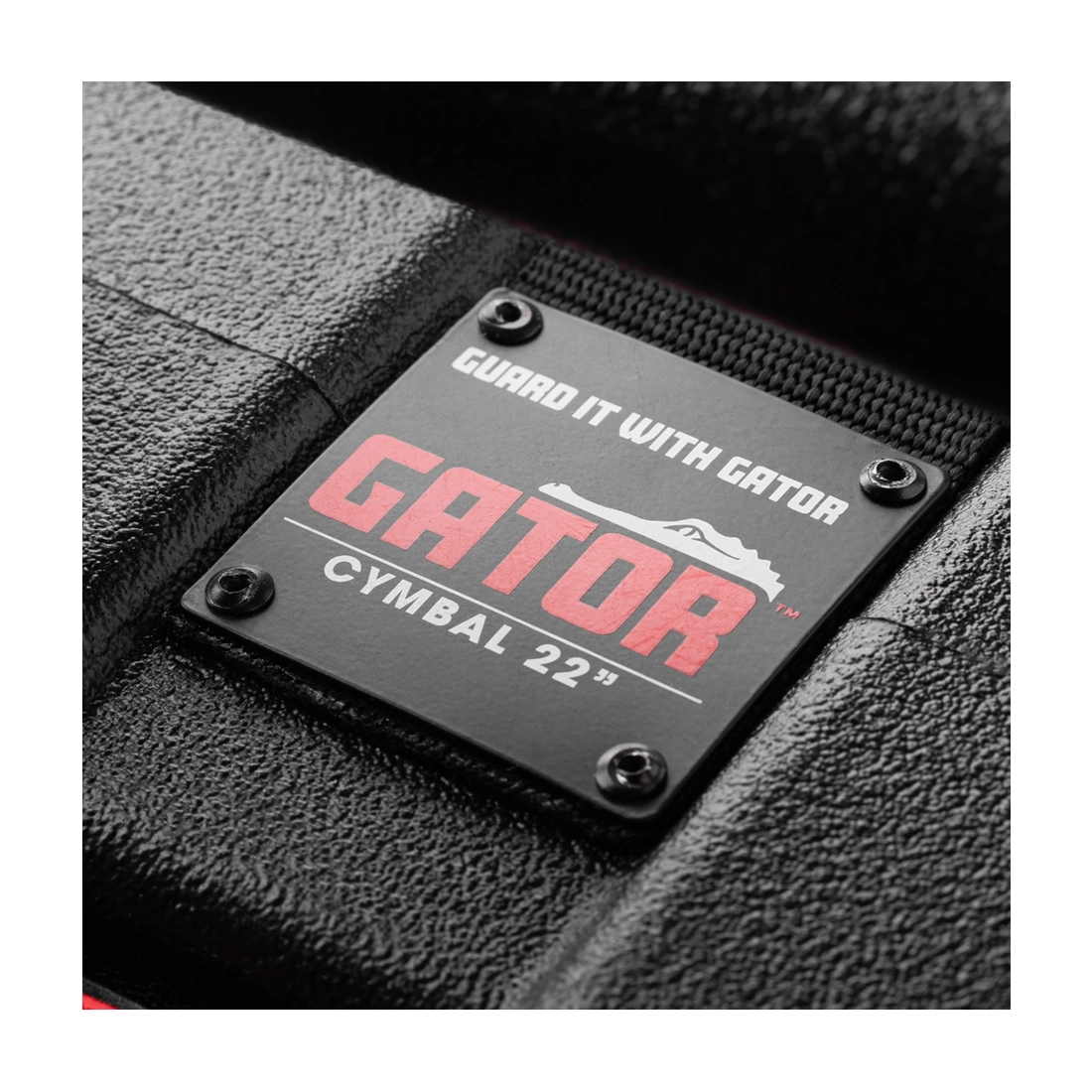 Gator Grooves 22" Hardshell Cymbal Case With Wheels - Black logo close up
