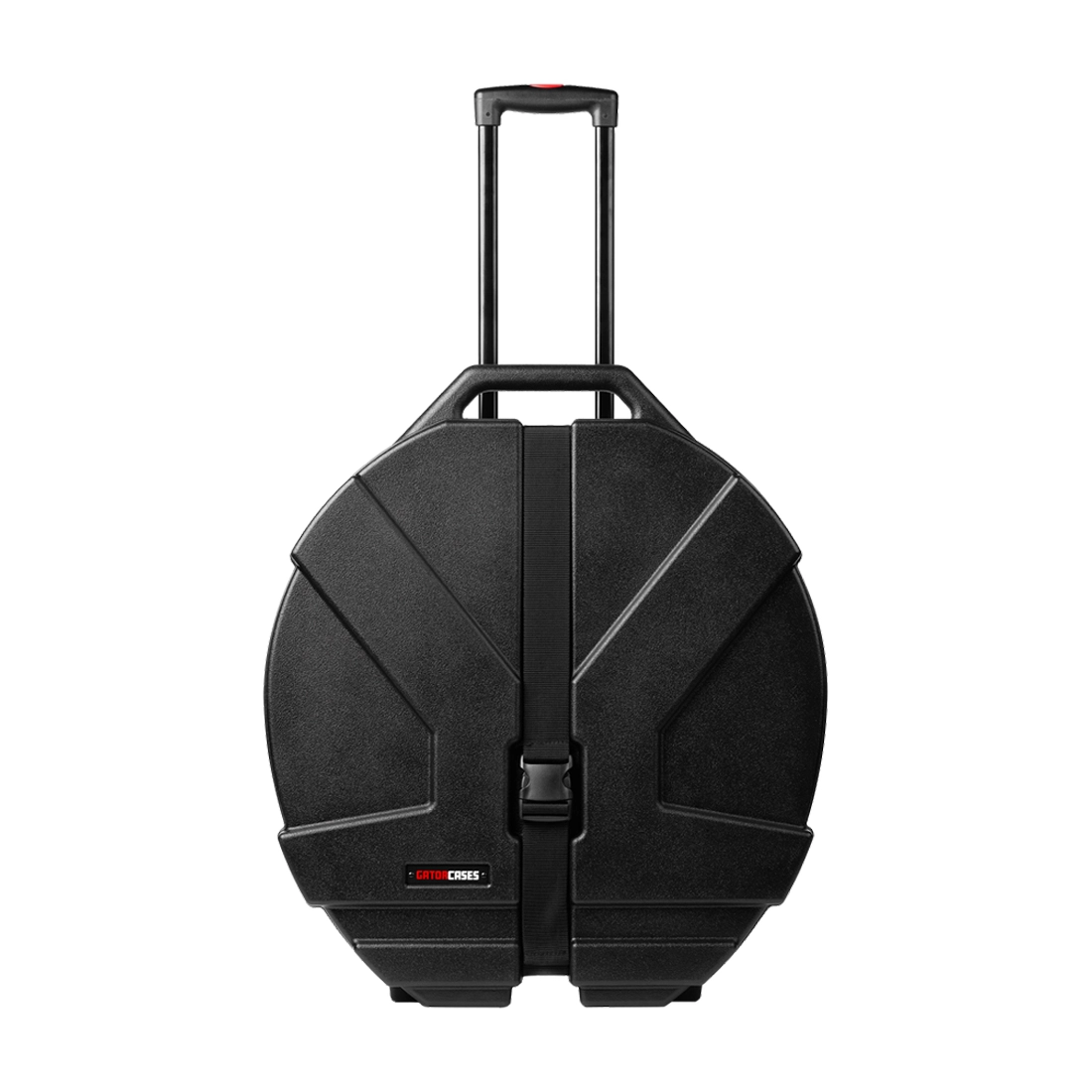Gator Grooves 22" Hardshell Cymbal Case With Wheels - Black front angle view with handle