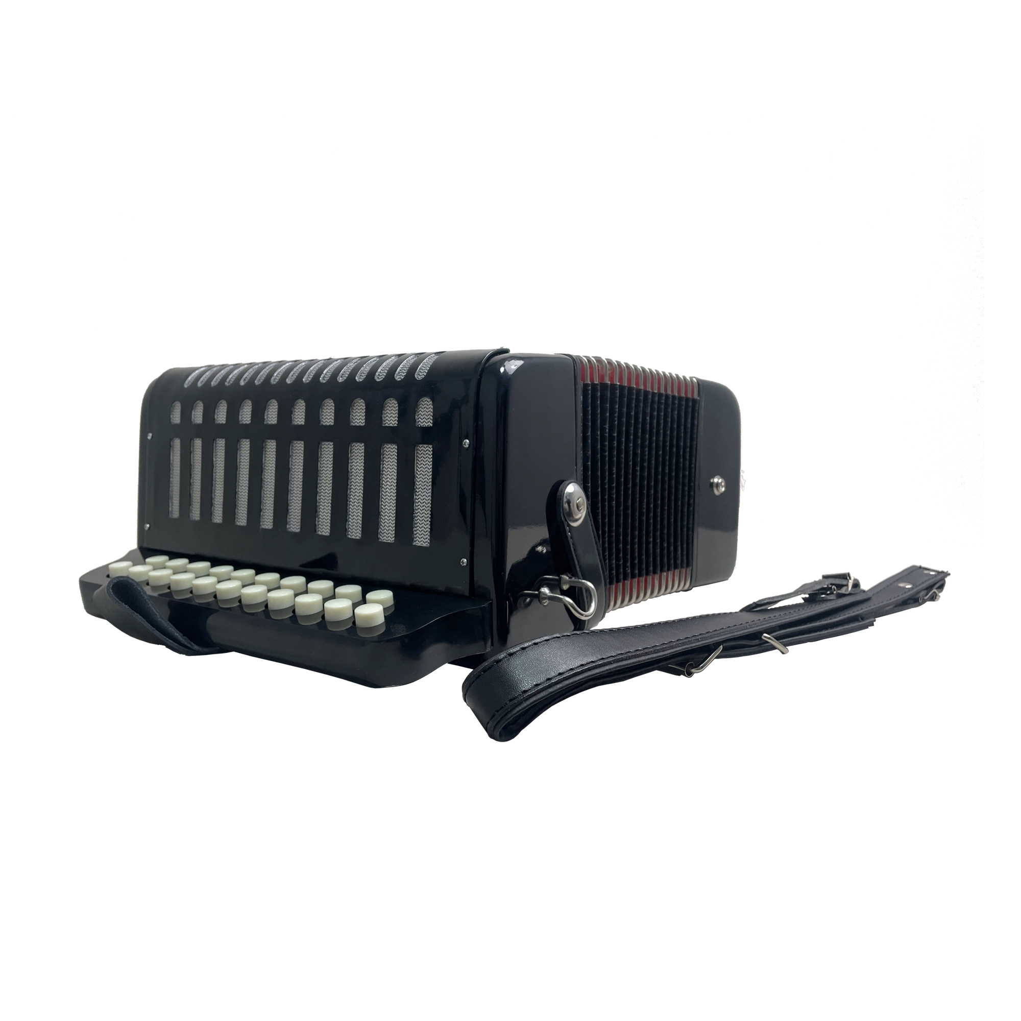 Ginelli 1201 Accordion W/ 21 Buttons & 8 Bass - Black