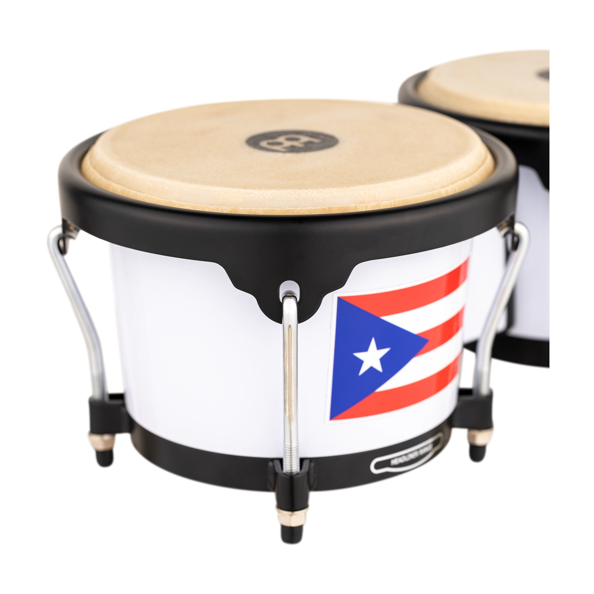 Meinl Journey Series HB50WH-PR Bongos - Bright White - Puerto Rican Flag