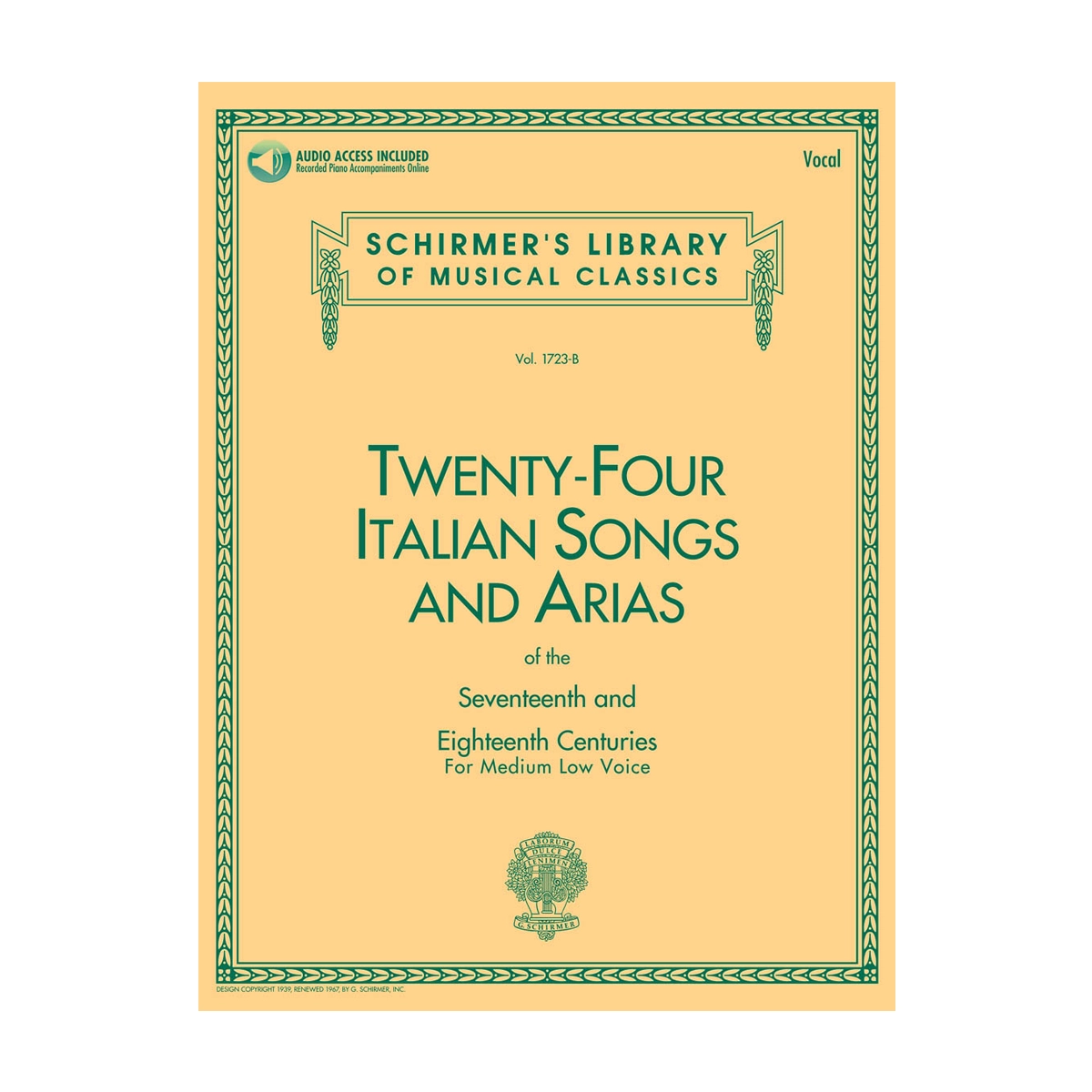 Twenty-Four Italian Songs & Arias For Medium Low Voice