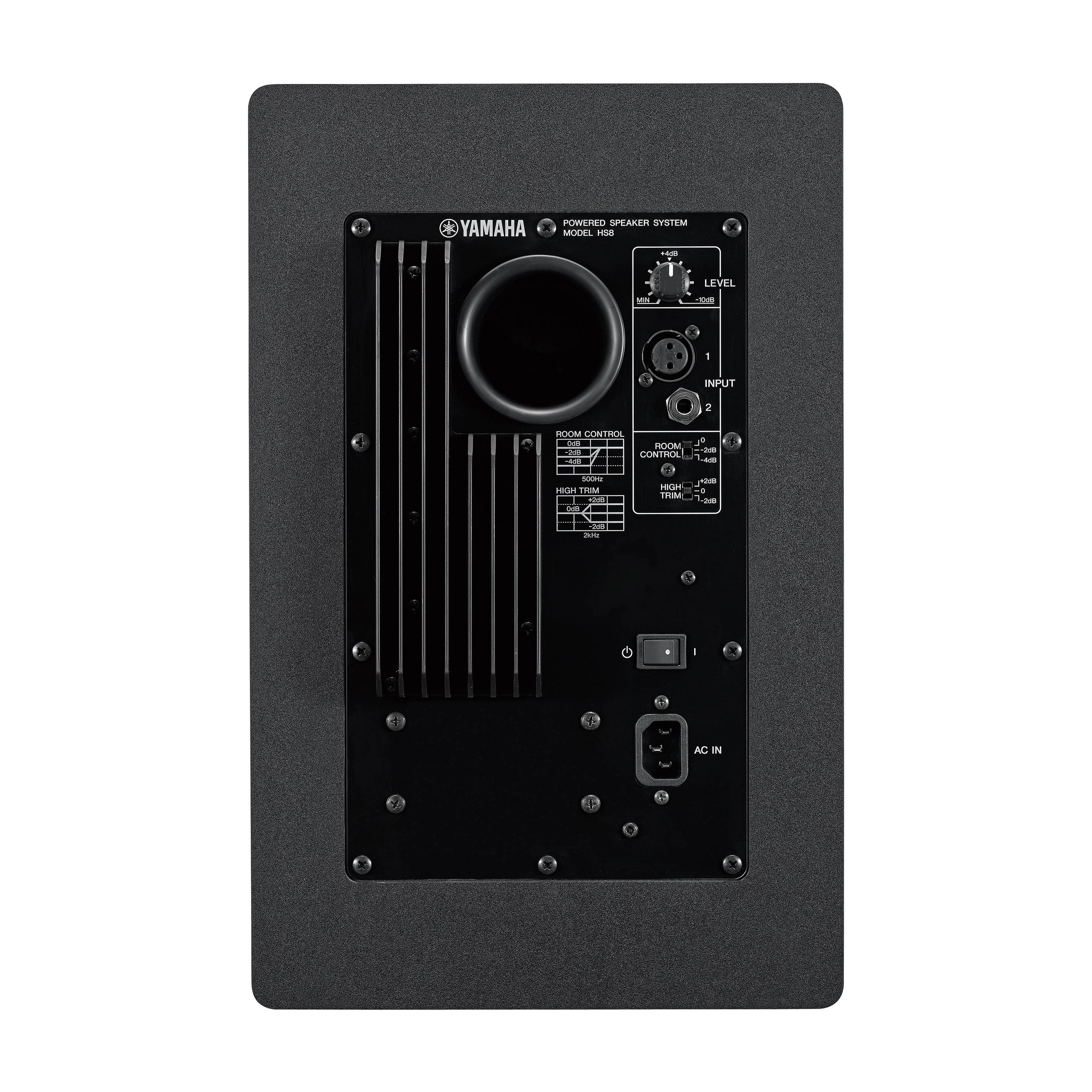 Back view of Yamaha HS8 Profesional 8" Studio Monitor