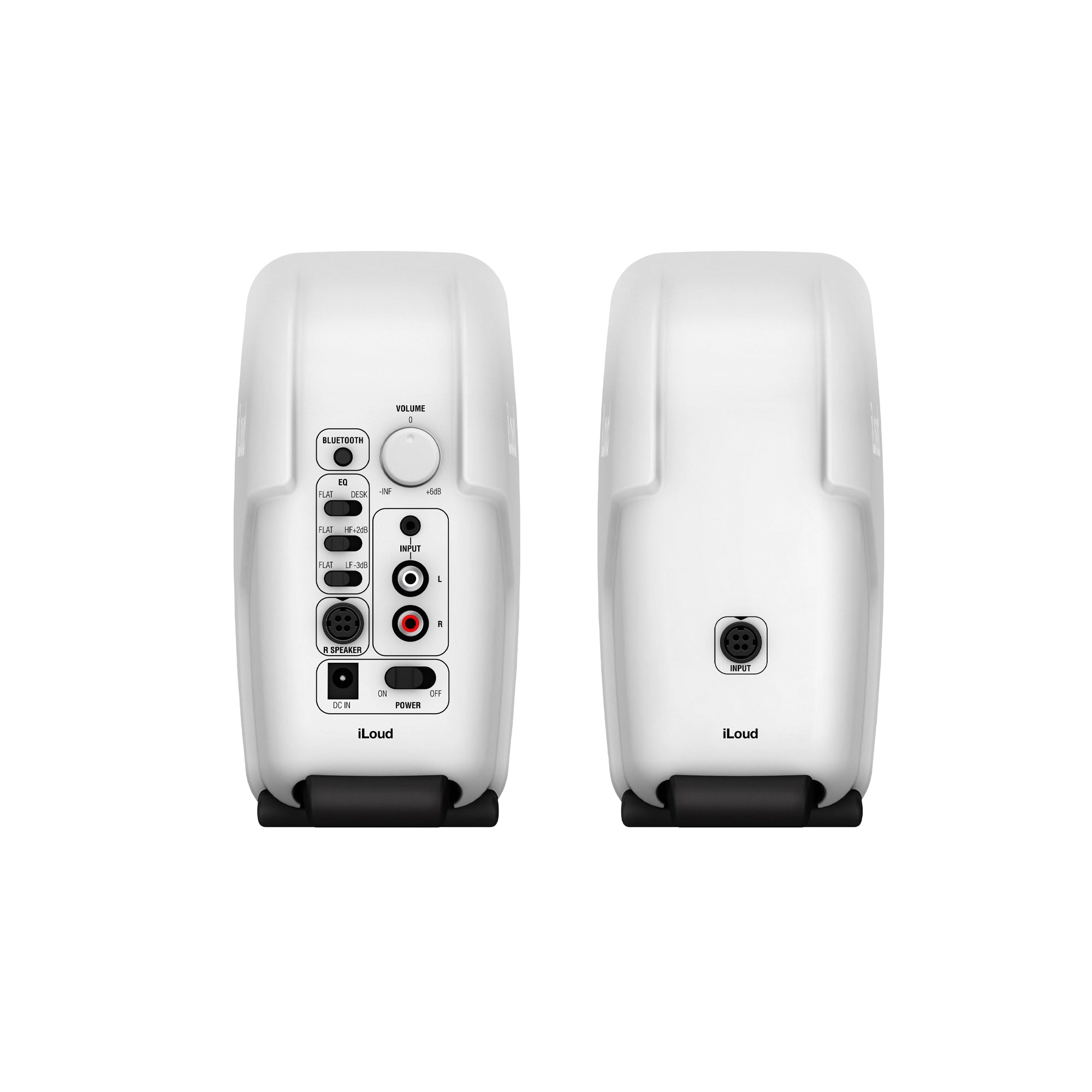 Back view of IK Multimedia iLoud Micro Monitors - White
