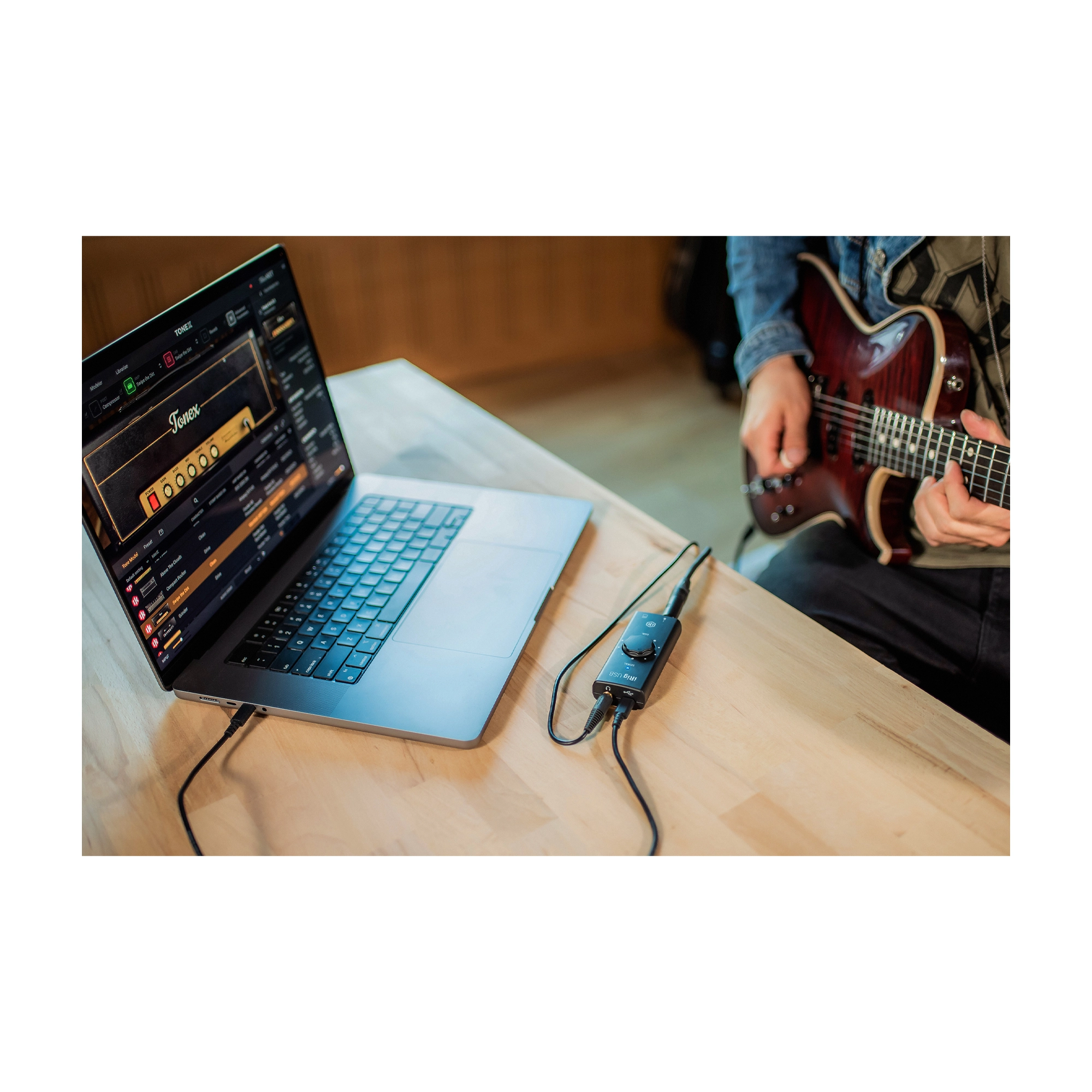 Ik Multimedia IRIG USB Guitar Interface lifestyle with Electric guitar player
