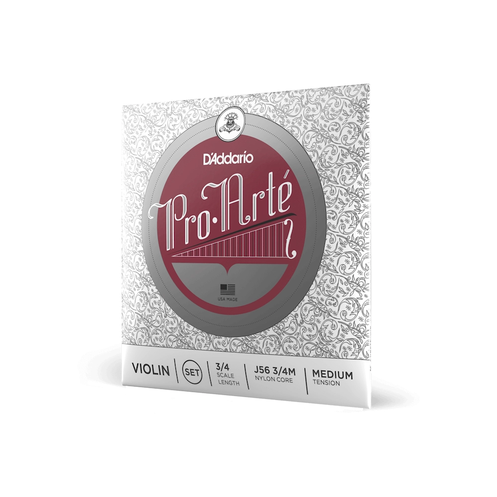 D'Addario J56 Pro-Arte Violin String Set Ball-End Construction - 3/4 Medium Tension