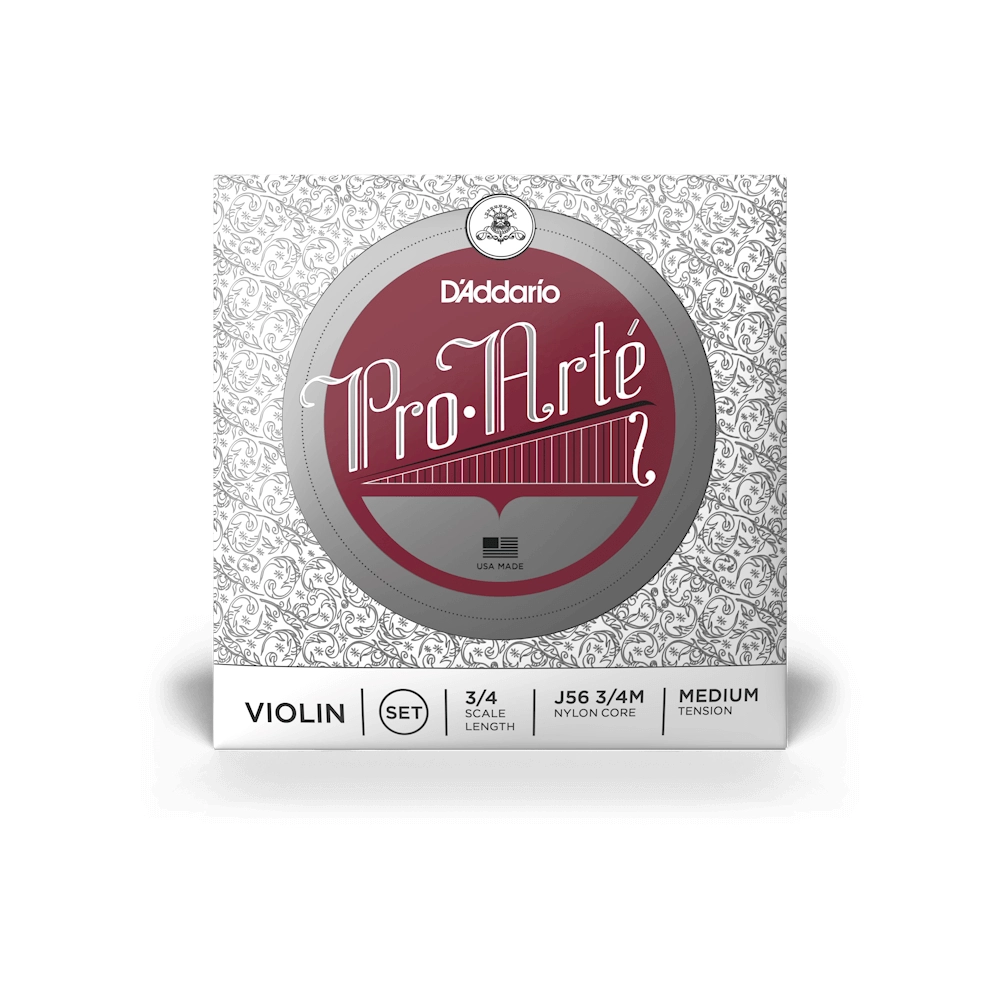 D'Addario J56 Pro-Arte Violin String Set Ball-End Construction - 3/4 Medium Tension