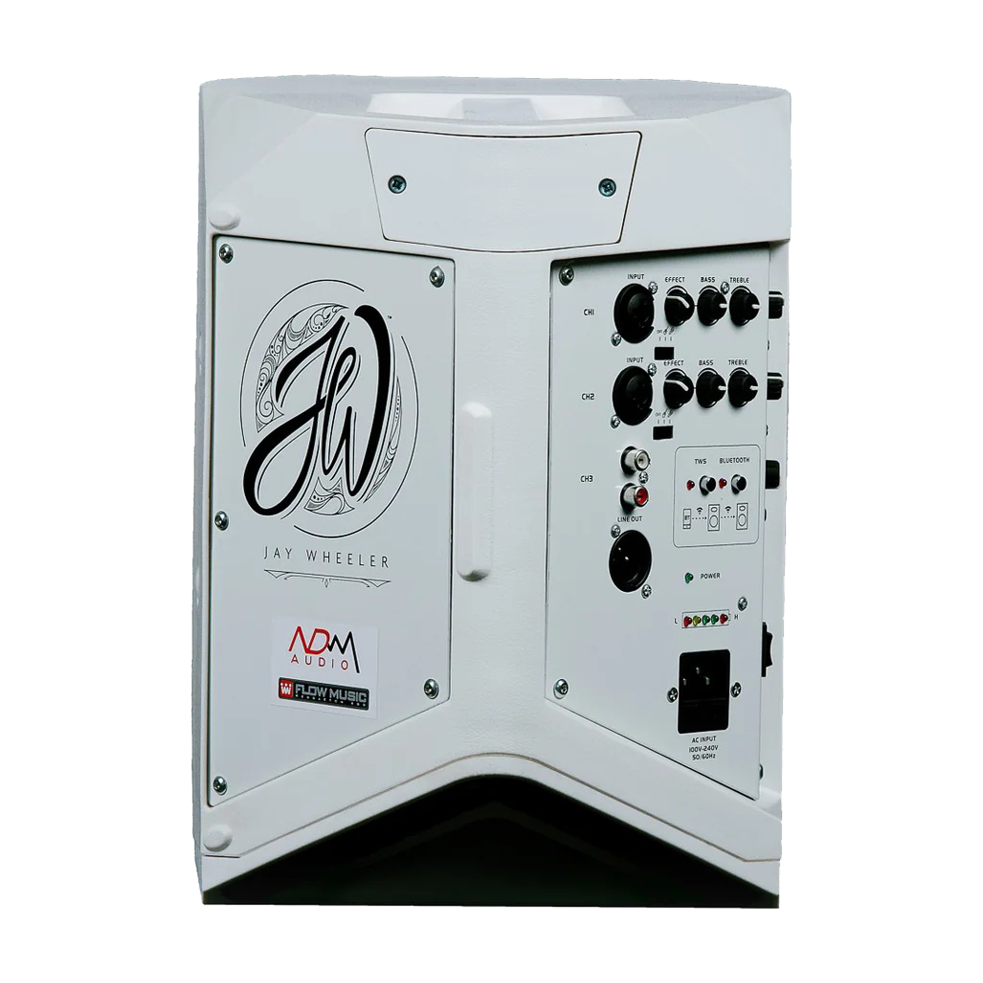 Back view of NDM Audio Jay Wheeler Special Edition "The Party" Portable Bluetooth Speaker