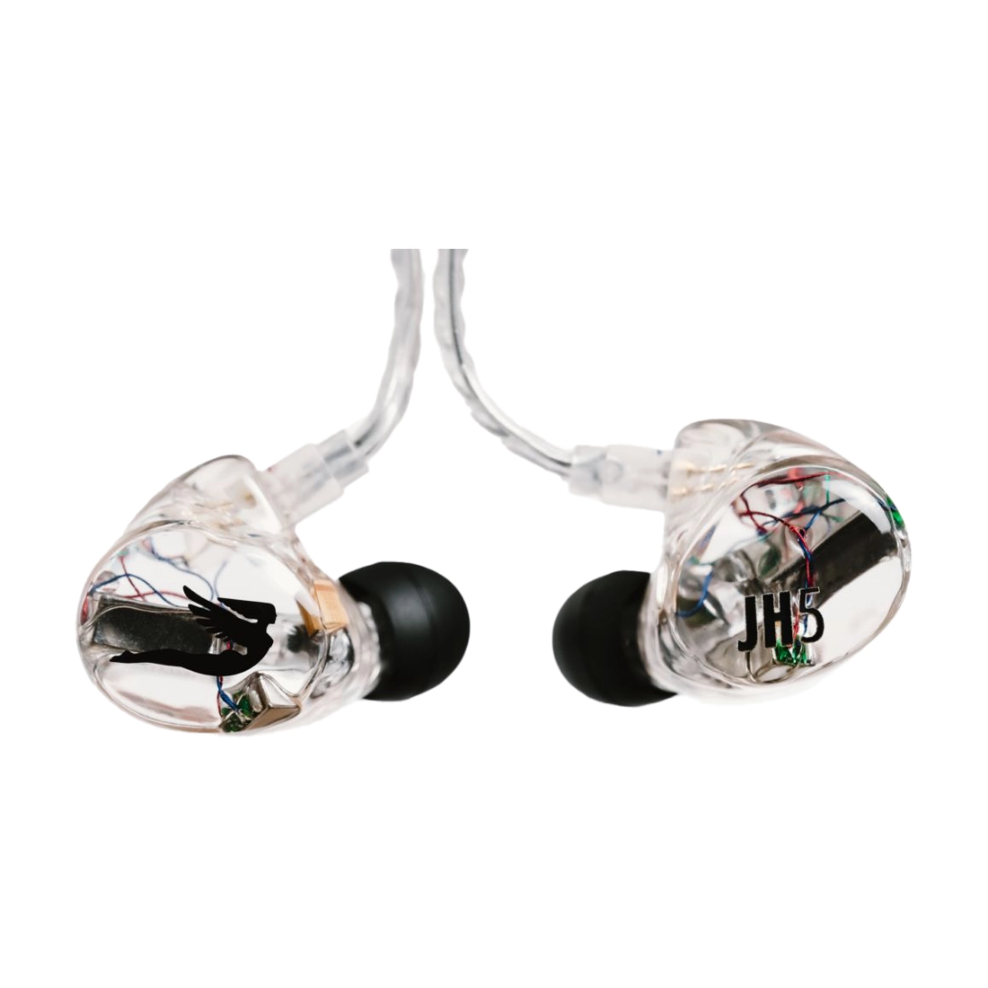 JH5 Universal In-Ear Monitor W/2 Driver/2-Way Crossover IEM & Detachable 2-Pin Cable - Clear