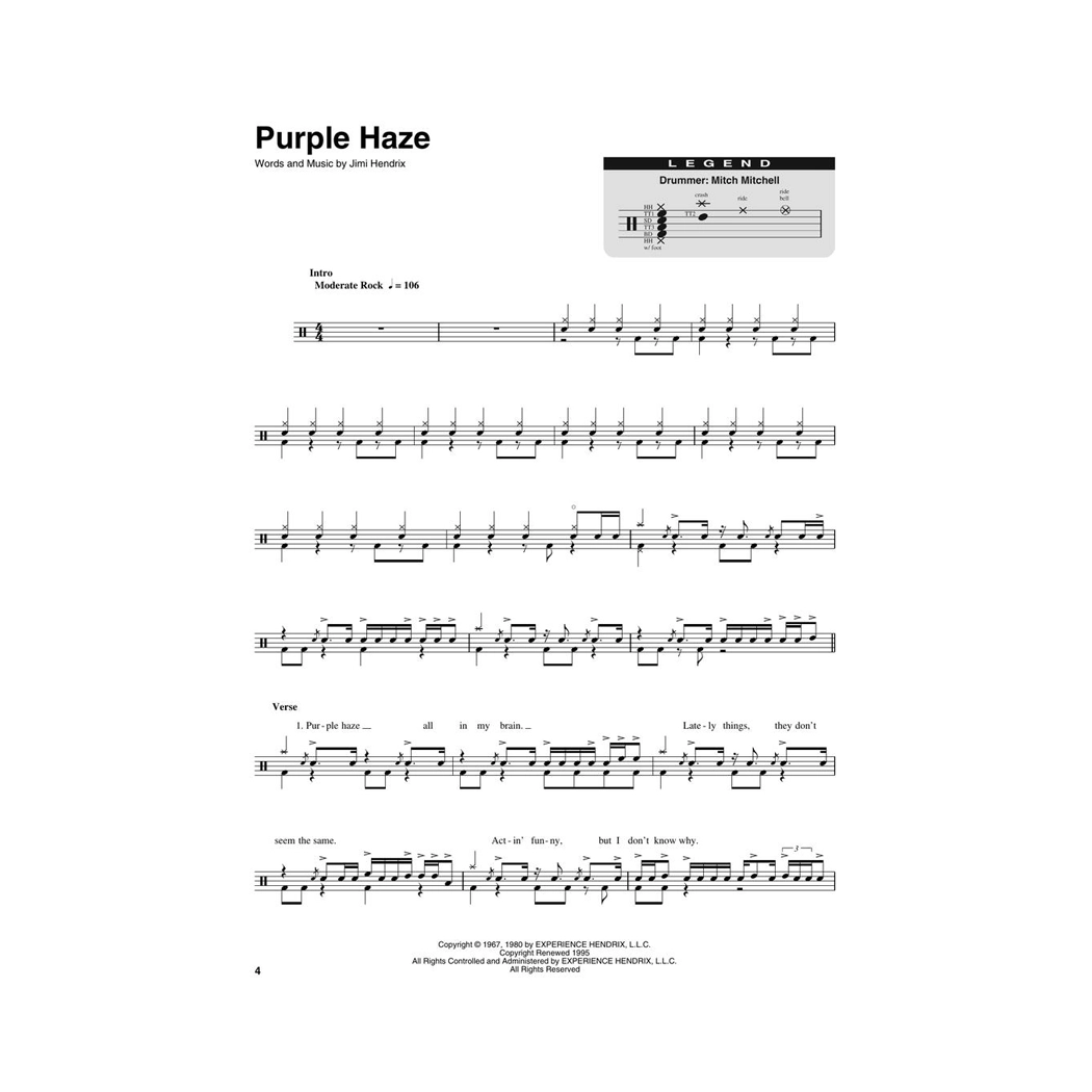 Jimi Hendrix Experience - Smash Hits - Drum Play-Along Volume 11