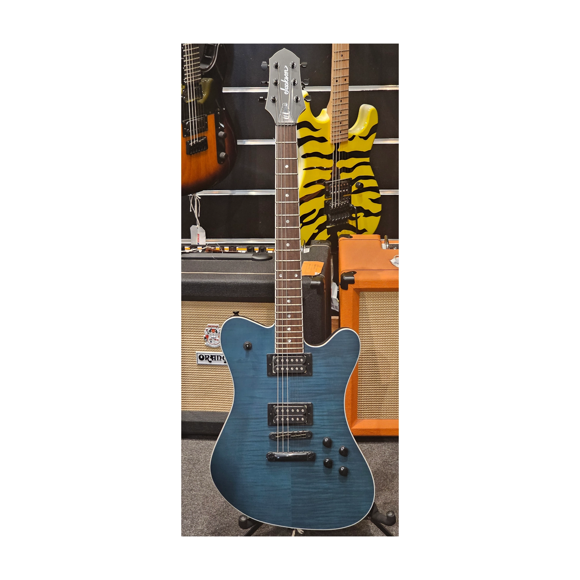 Jackson DX2FM X Series Electric Guitar- Satin Transparent Blue - B-Stock