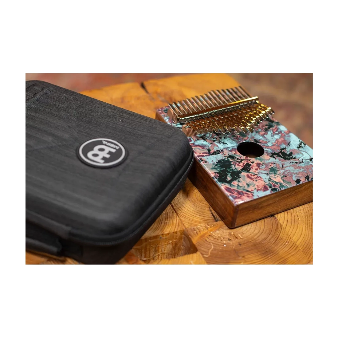 Meinl Percussion Sound Hole Designer Kalimba In C Major - Acacia and bag