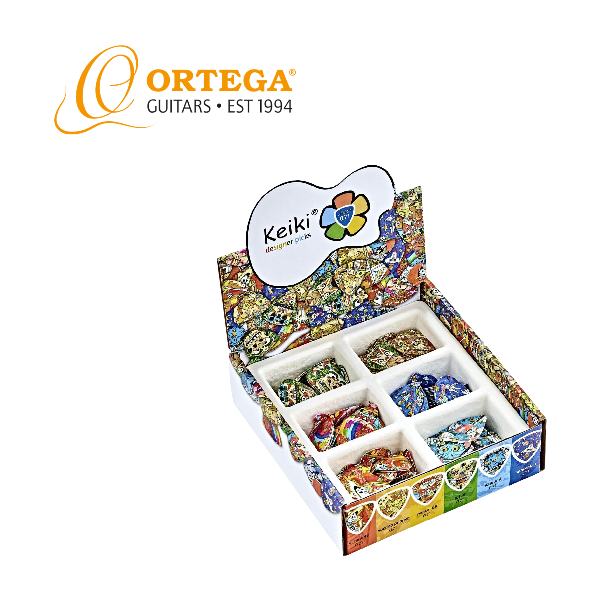 Ortega KPSD-150 Púas de Guitarra Keiki Designer