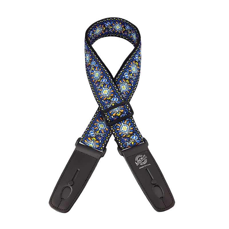 Lock-It Straps Retro Vintage Series Jacquard Strap With Locking Ends - Blue Chill